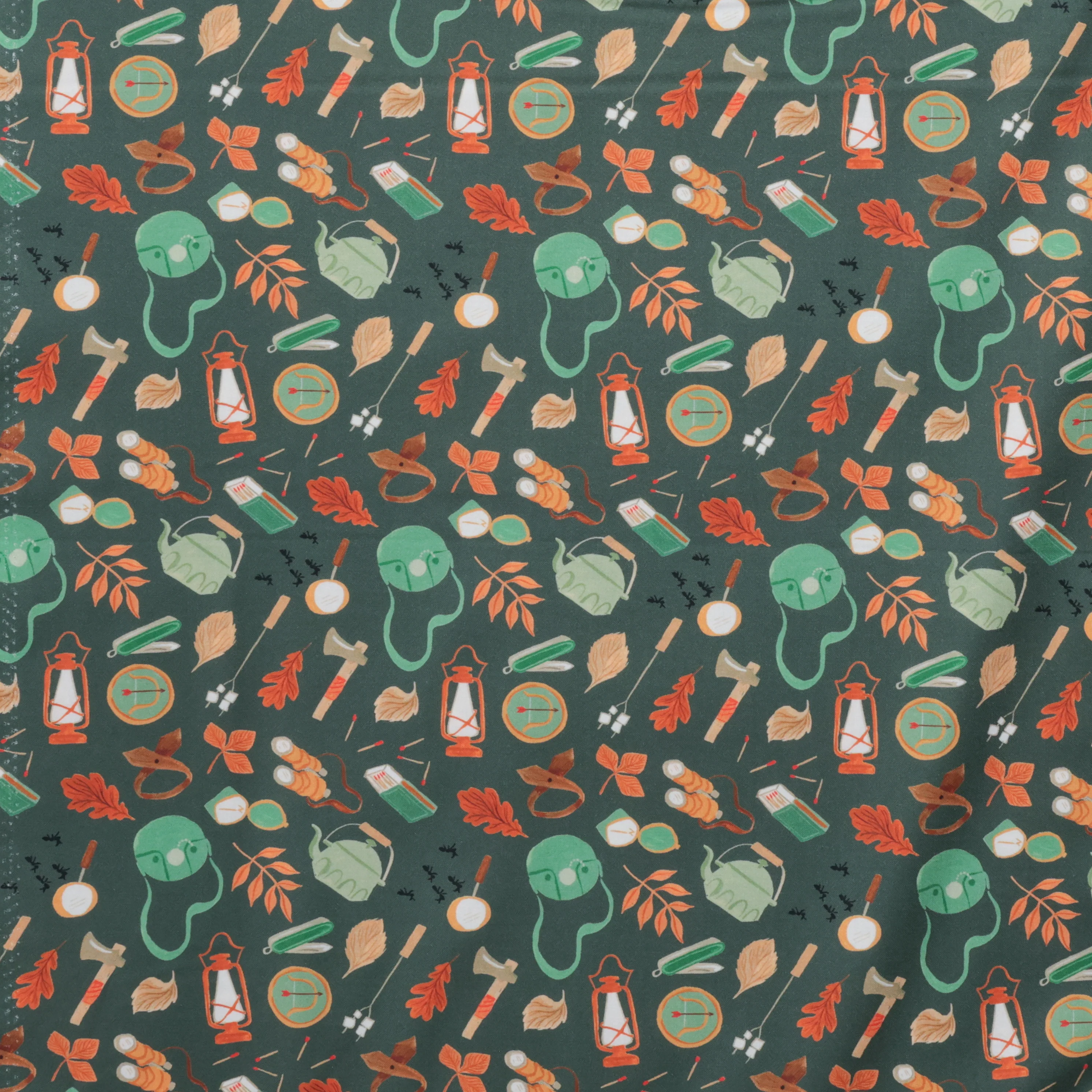 Dear Stella - Cotton - Camping Crew - Camping Supplies Emerald - Image 2