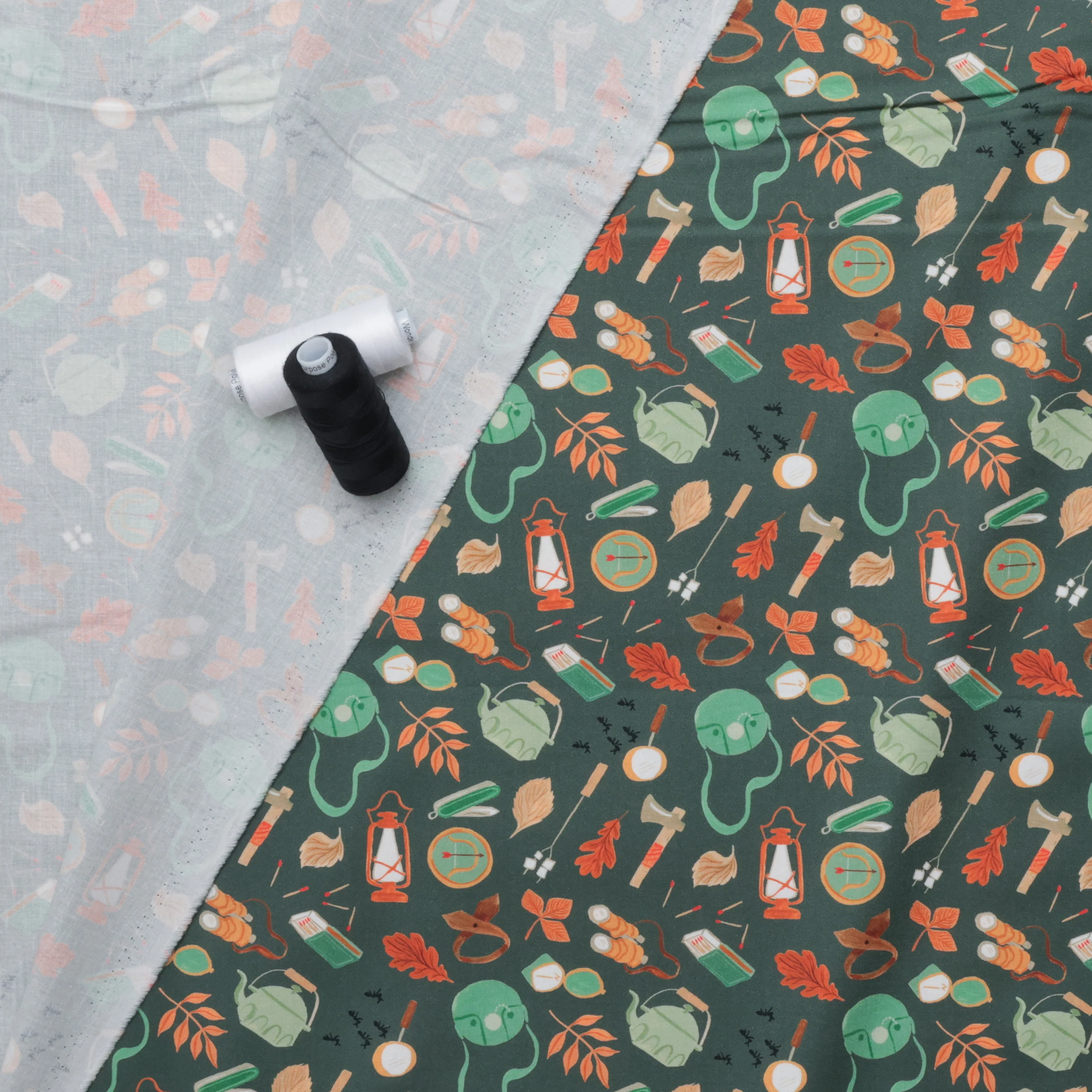 Dear Stella - Cotton - Camping Crew - Camping Supplies Emerald - Image 3