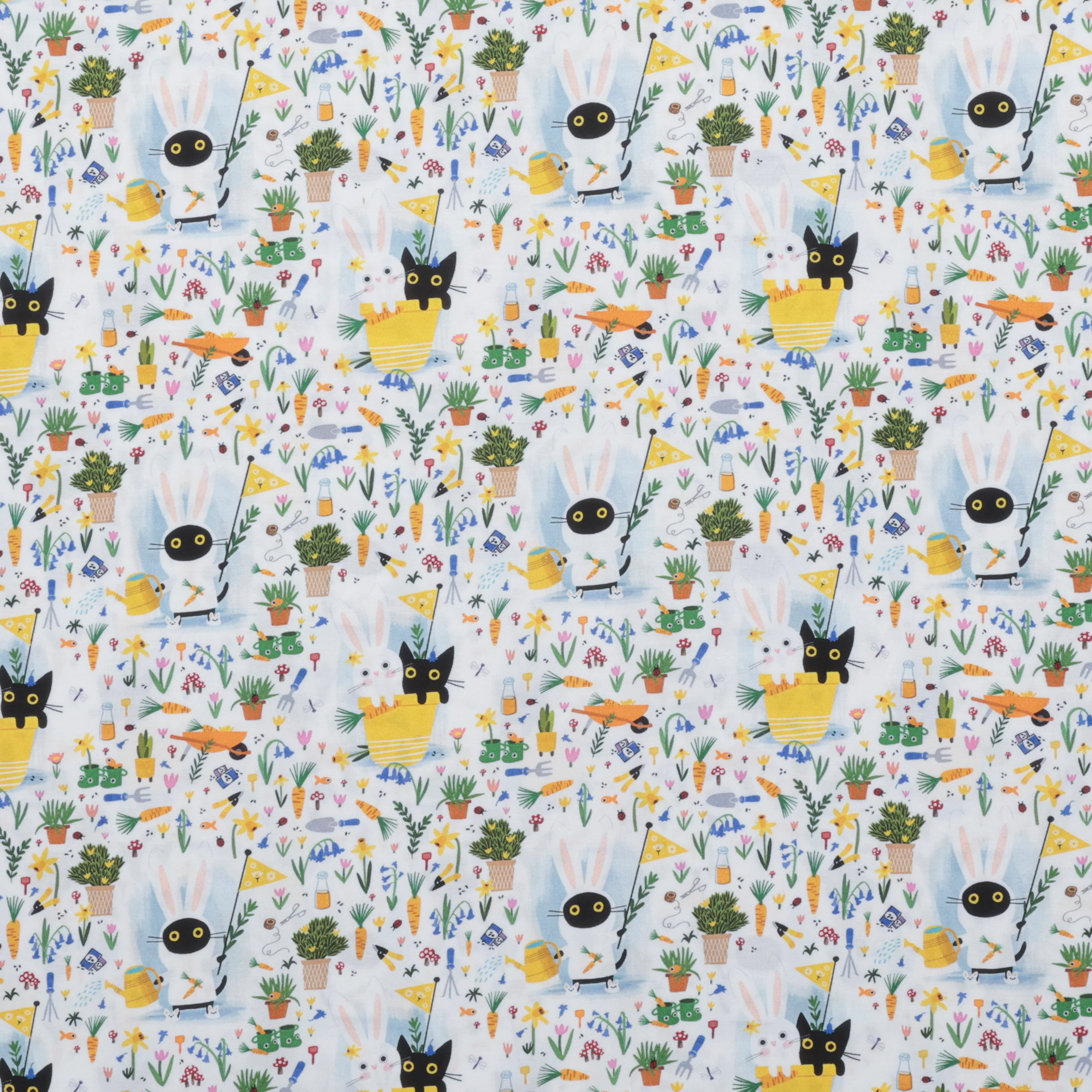 Dear Stella - Cotton - Sweet Purrennials - Bunny Slippers - White - Image 2