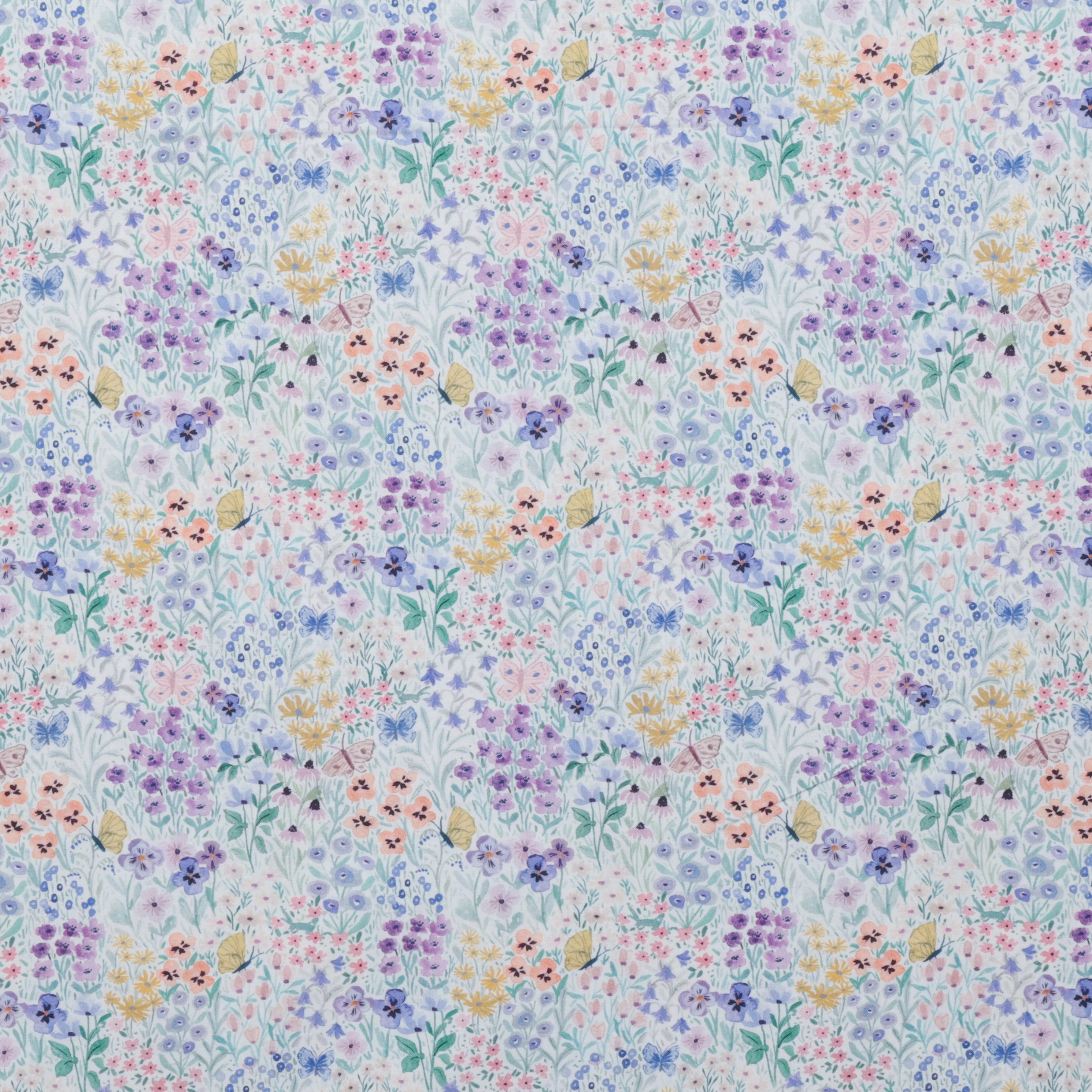 Dear Stella - Wideback Cotton - Butterfly Field - White - Image 2