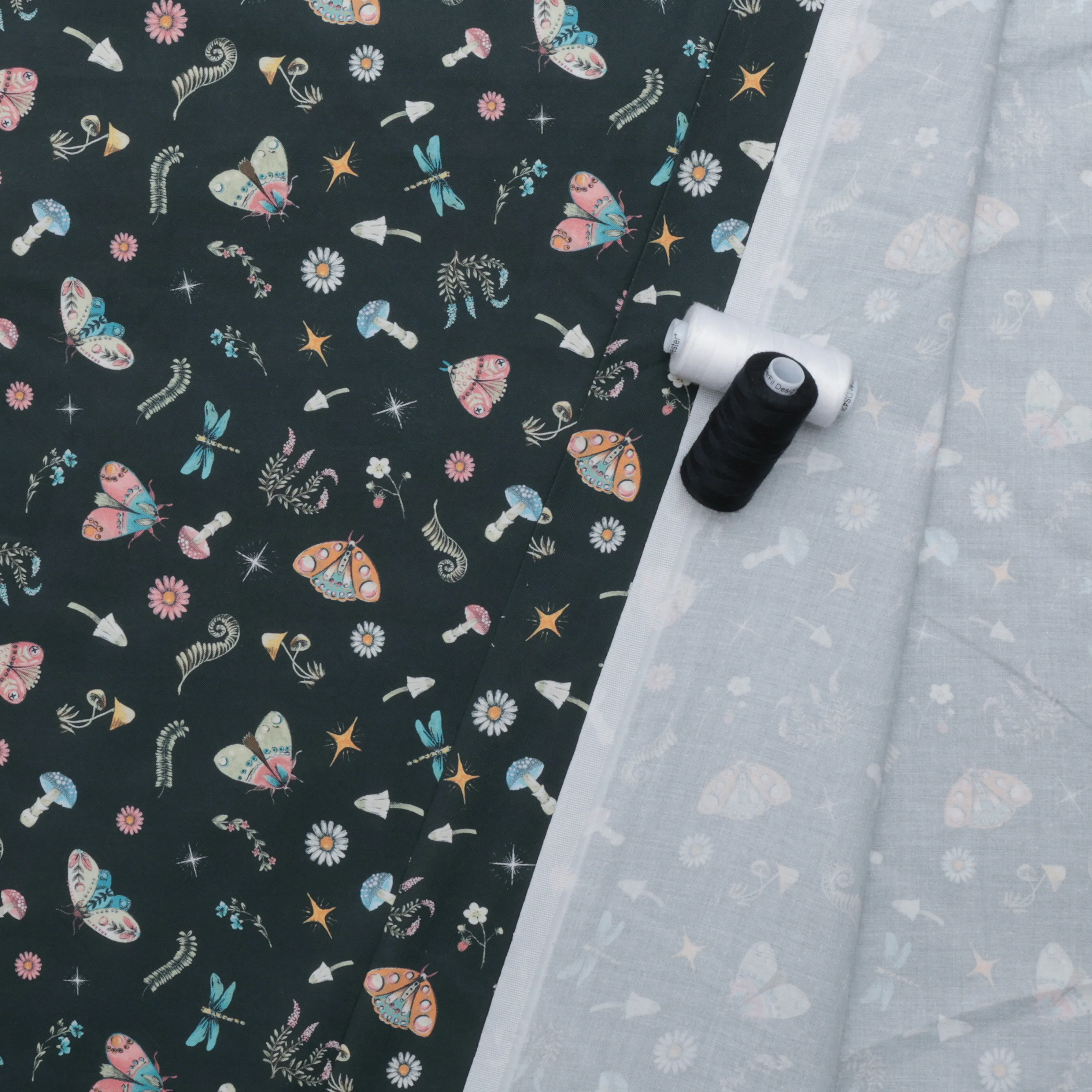 Dear Stella - Wideback Cotton - Restless Wings - Charcoal - Image 3