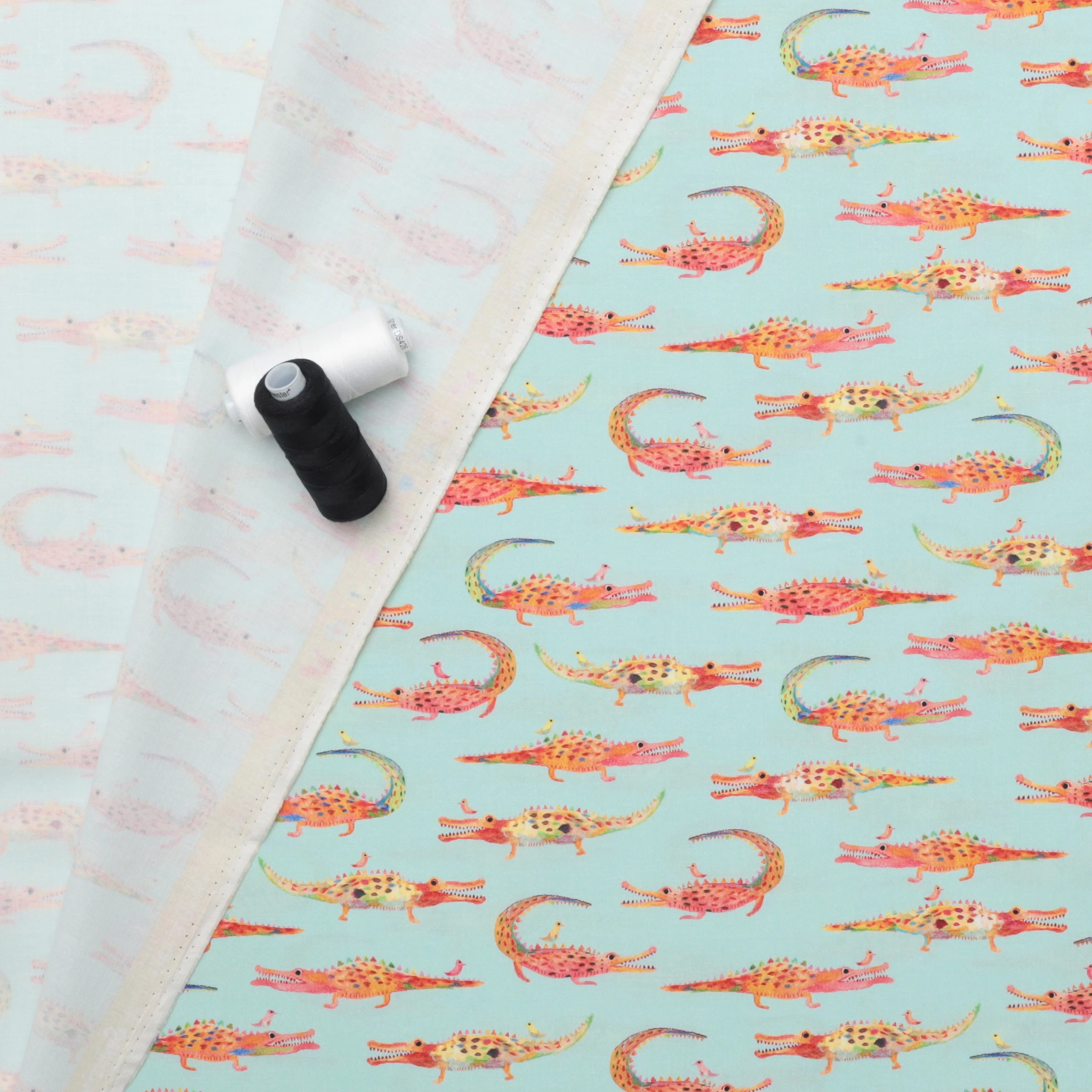 Desert Blooms - Cotton - Flora & Fun - Aqua - Image 3
