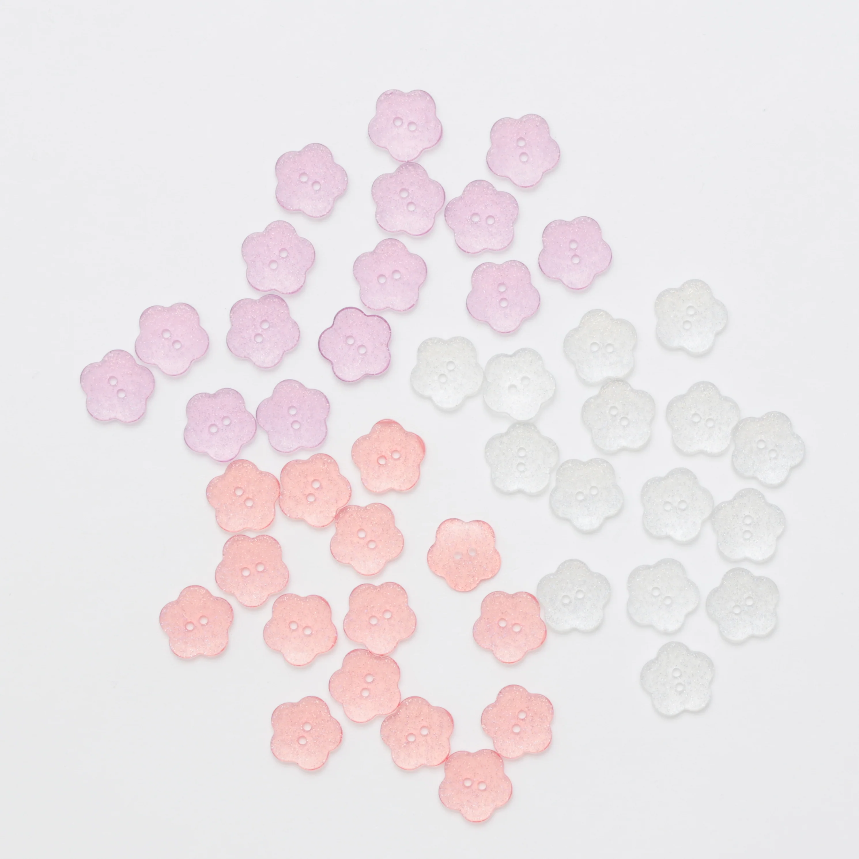 ELAN - 2 Hole Button - 20mm - Sparkle Flower - Assorted