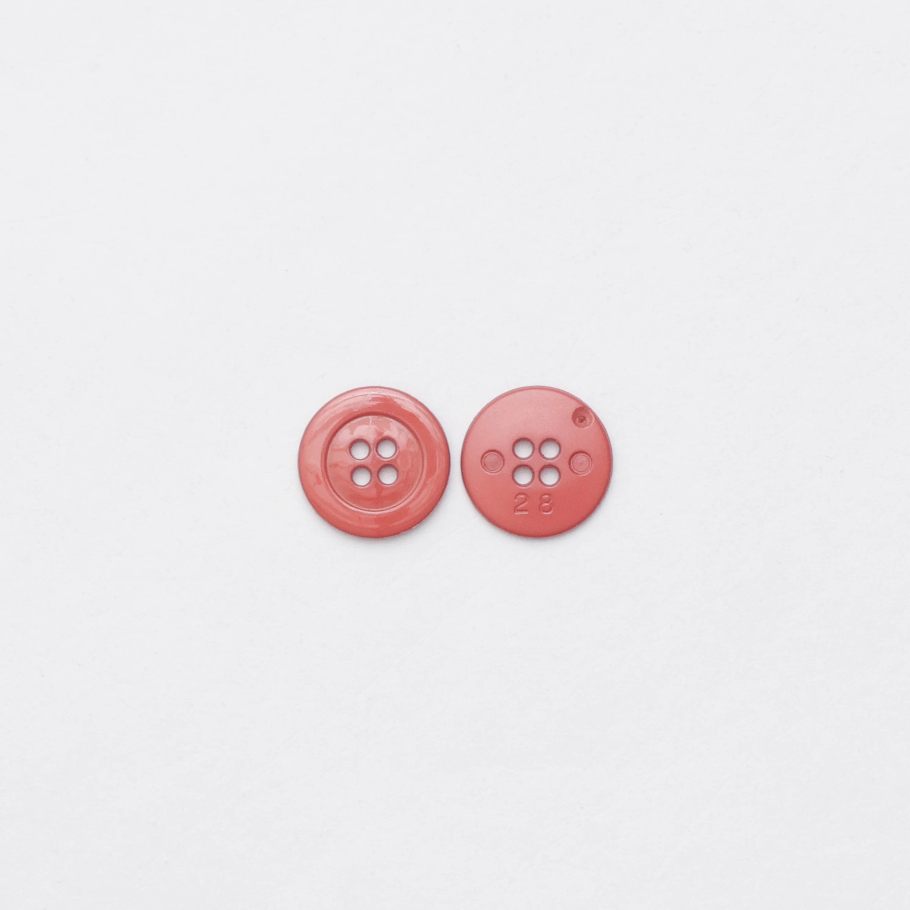 Elan - 4-Hole Button - 18mm - Terra Cotta - Image 2