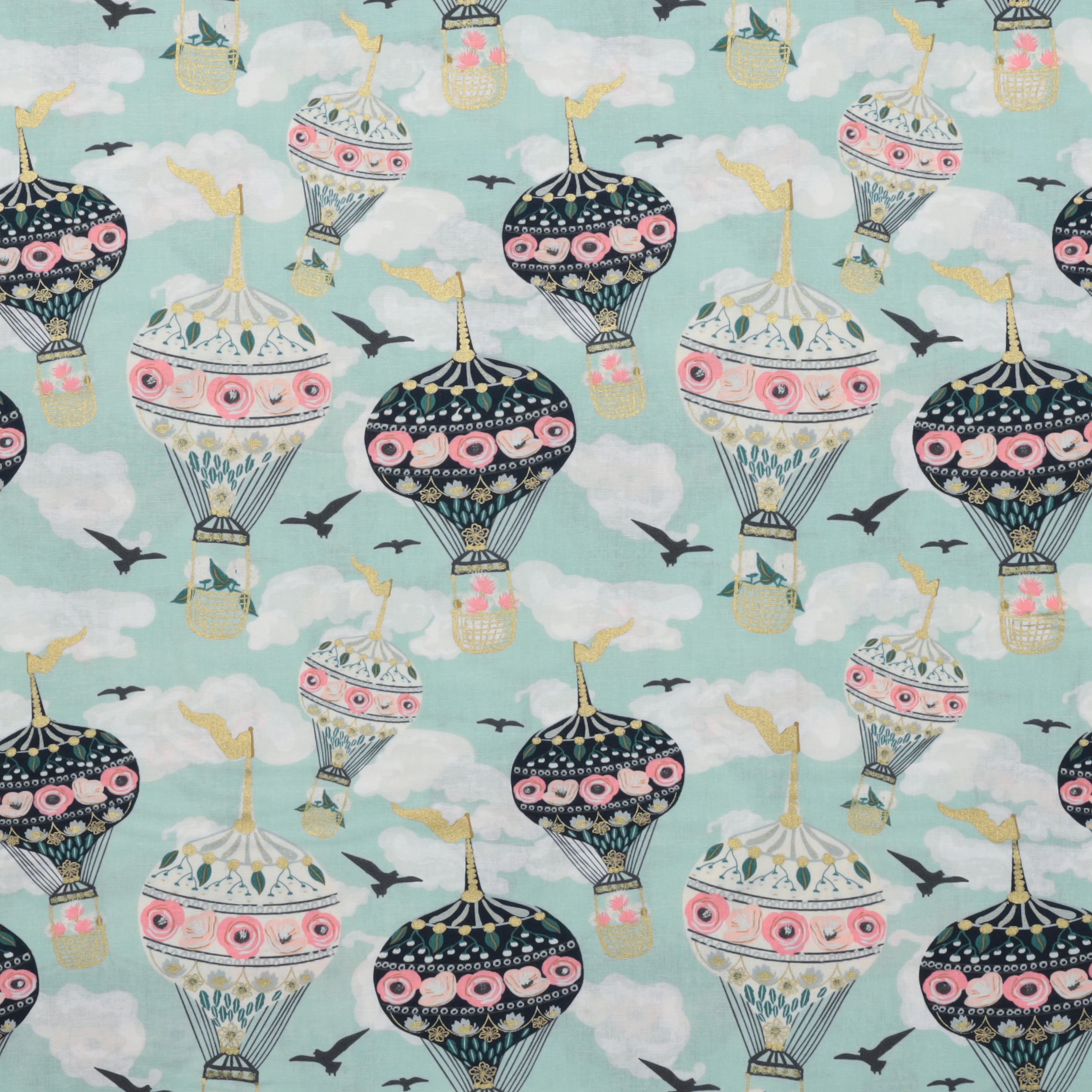 Emma & Mia - Cotton - Hot Air Balloon - Light Blue - Image 2