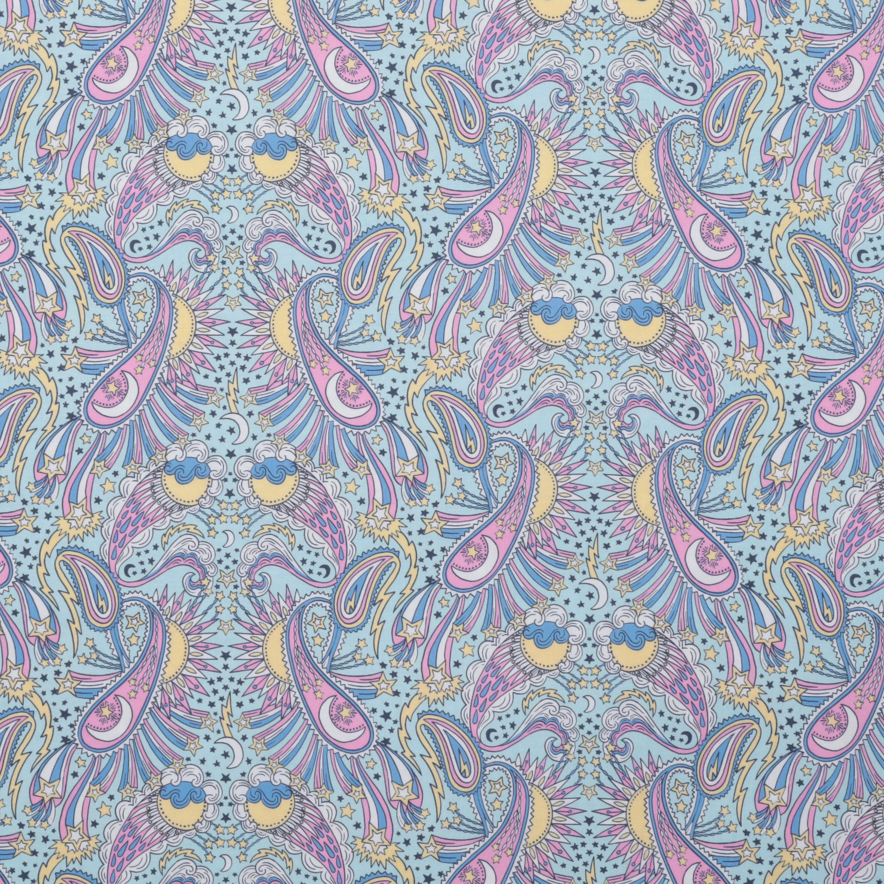 Figo - Cotton - Magic Garden - Celeste Paisley - Blue - Image 2