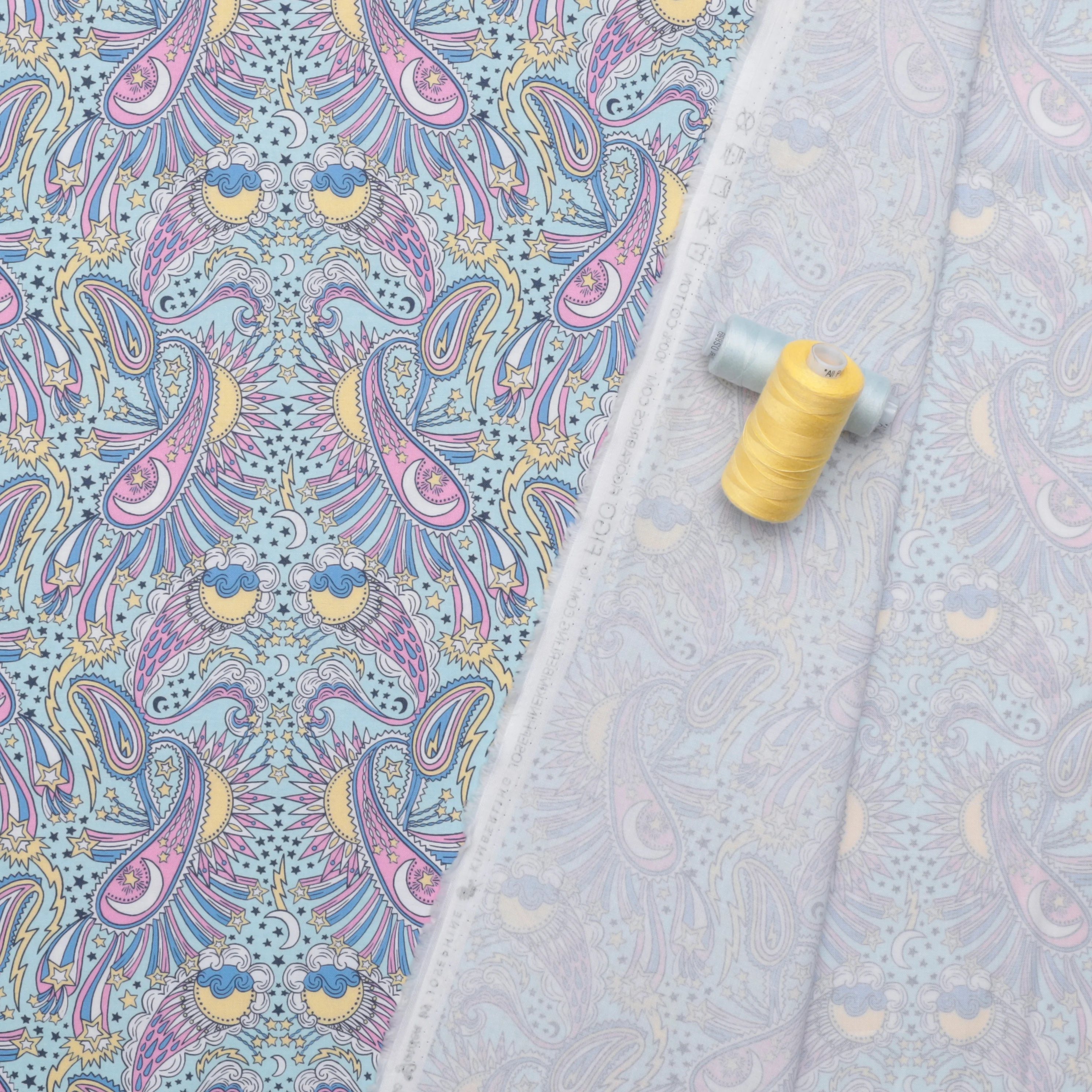 Figo - Cotton - Magic Garden - Celeste Paisley - Blue - Image 3