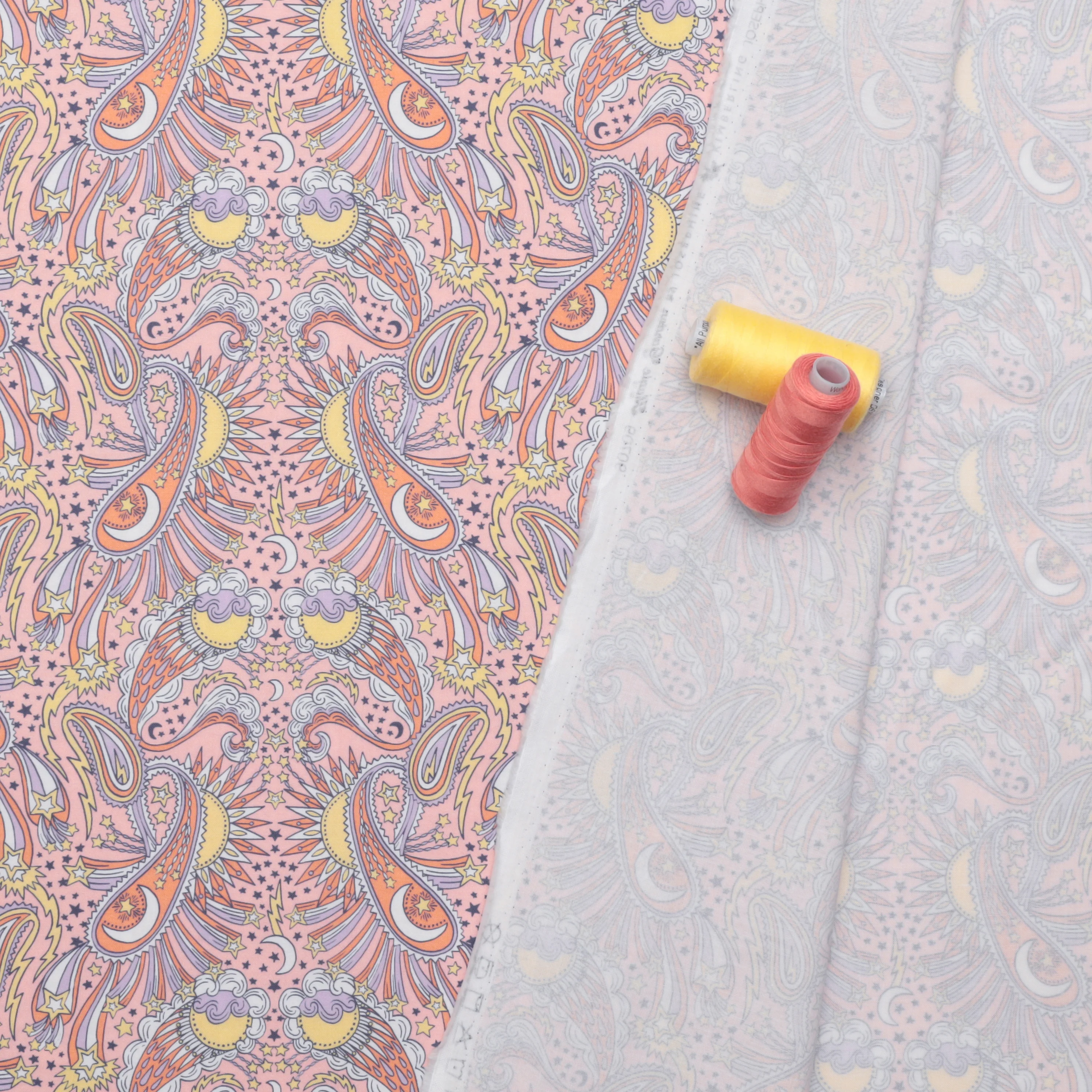 Figo - Cotton - Magic Garden - Celeste Paisley - Orange - Image 3