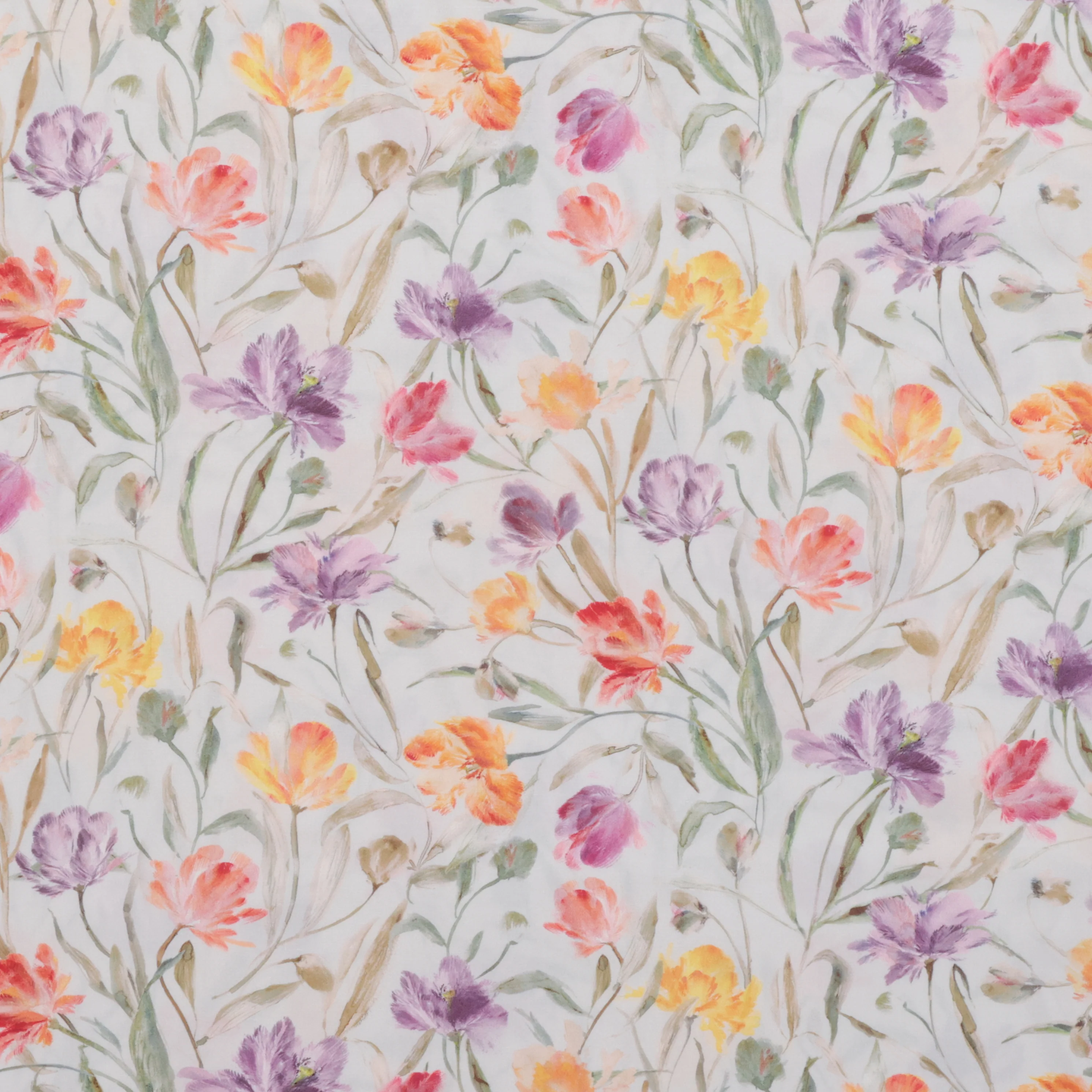 Figo - Rayon - Flourish - Tulips - Green - Image 2