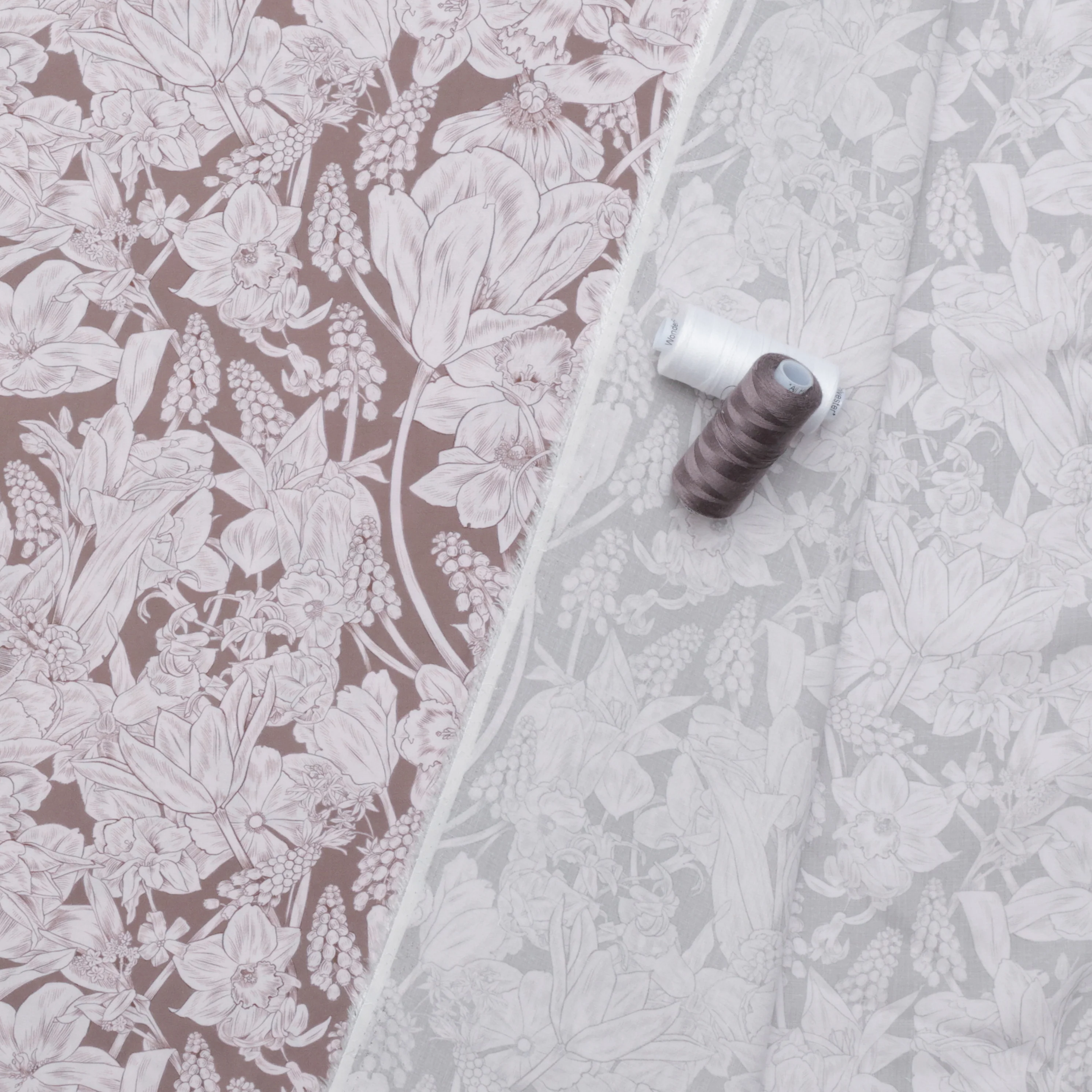 Figo - Rayon - Rosa - Garden - Taupe - Image 3
