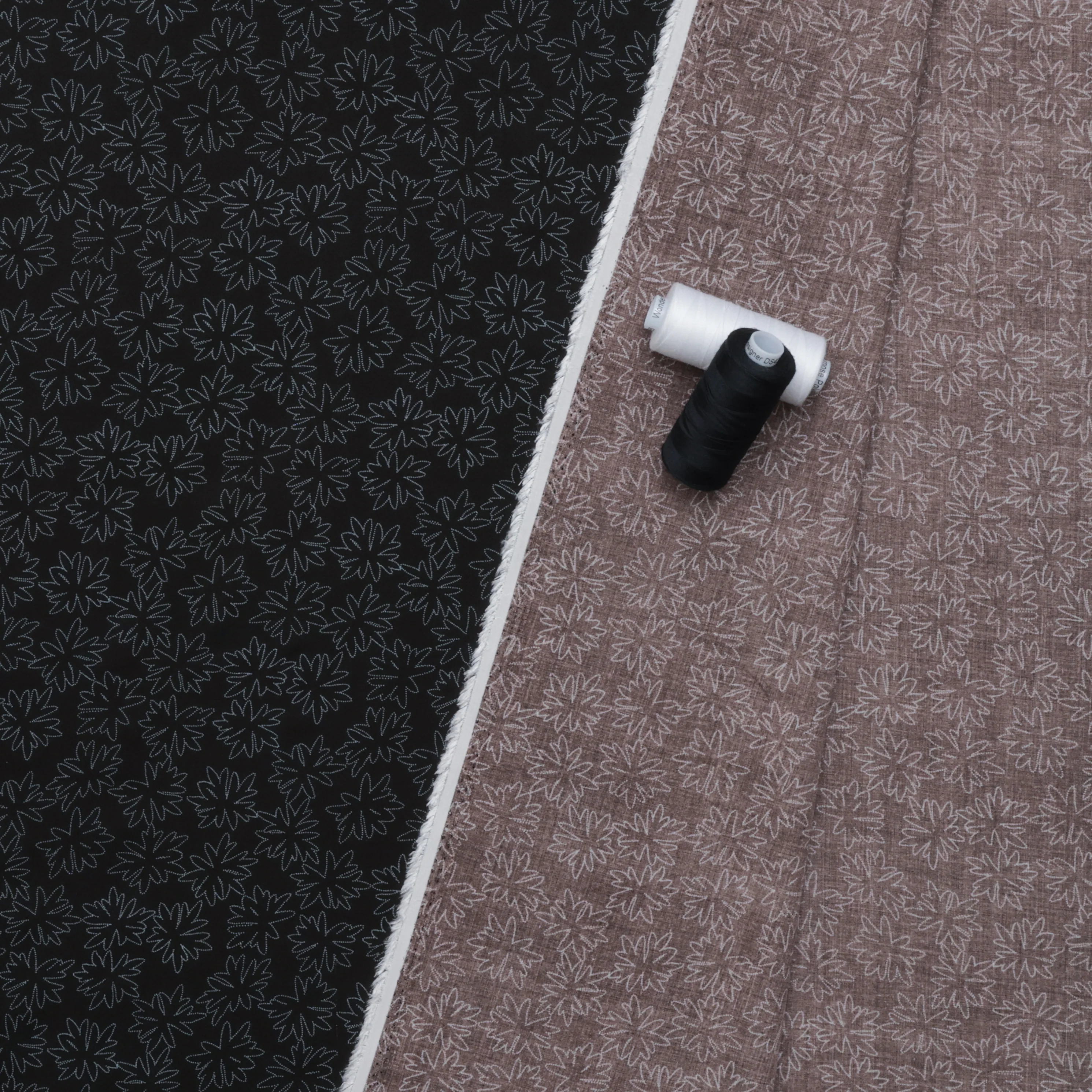 Figo - Rayon - Tender  - Floral Outline - Smoke - Image 3