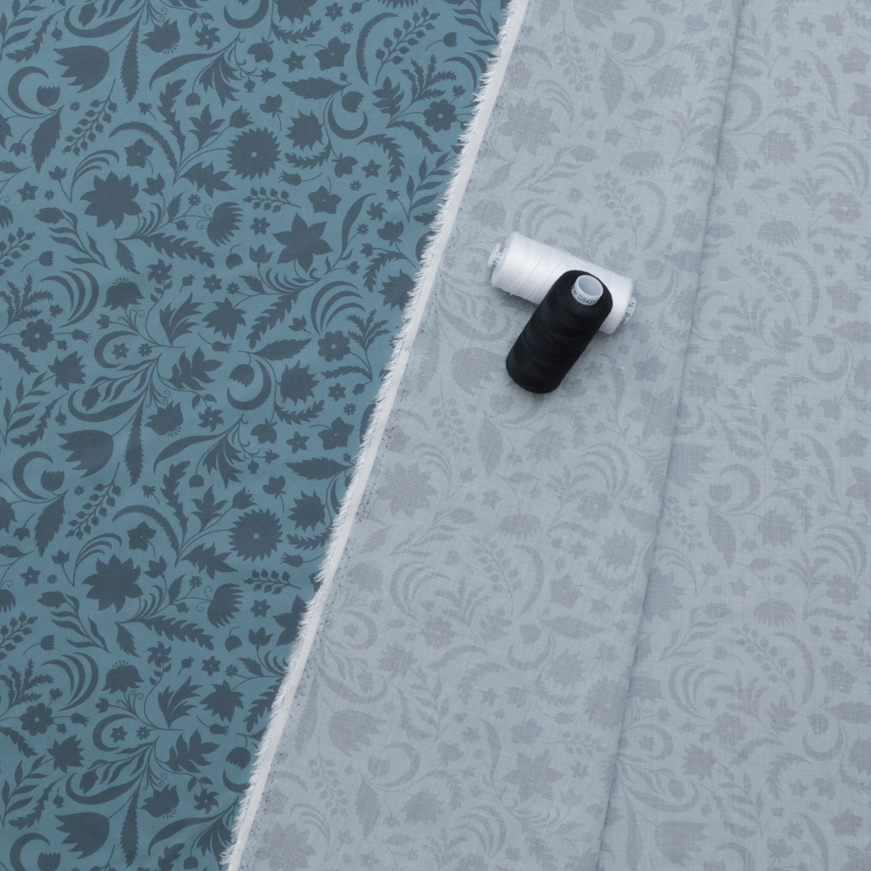 Figo - Rayon - Tender  - Plant Silhouette - Teal - Image 3