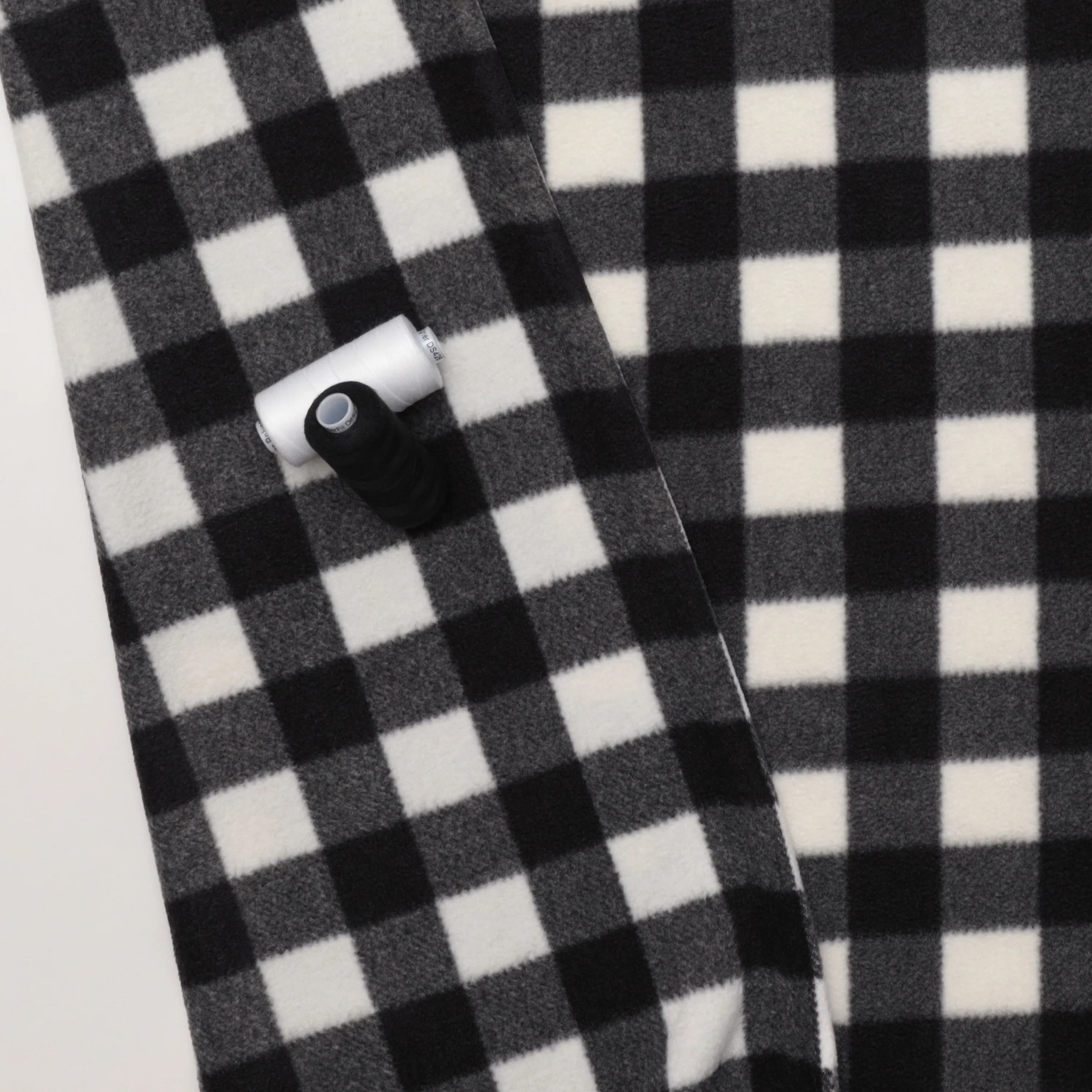 Fleece - Arctic Check - White Black - Image 3