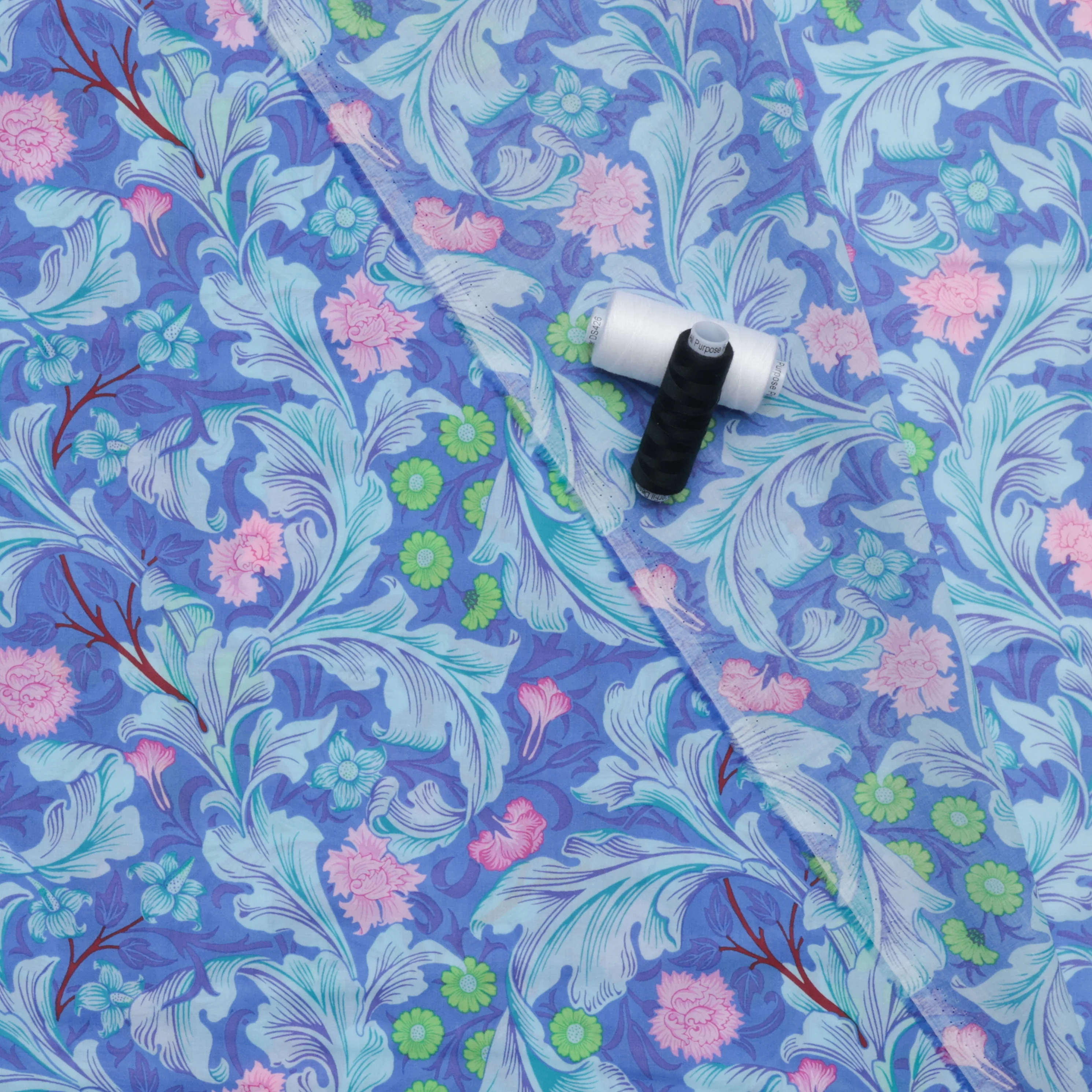 Kaffe x Morris & Co - Lawn - Leicester - Cobalt - Image 3