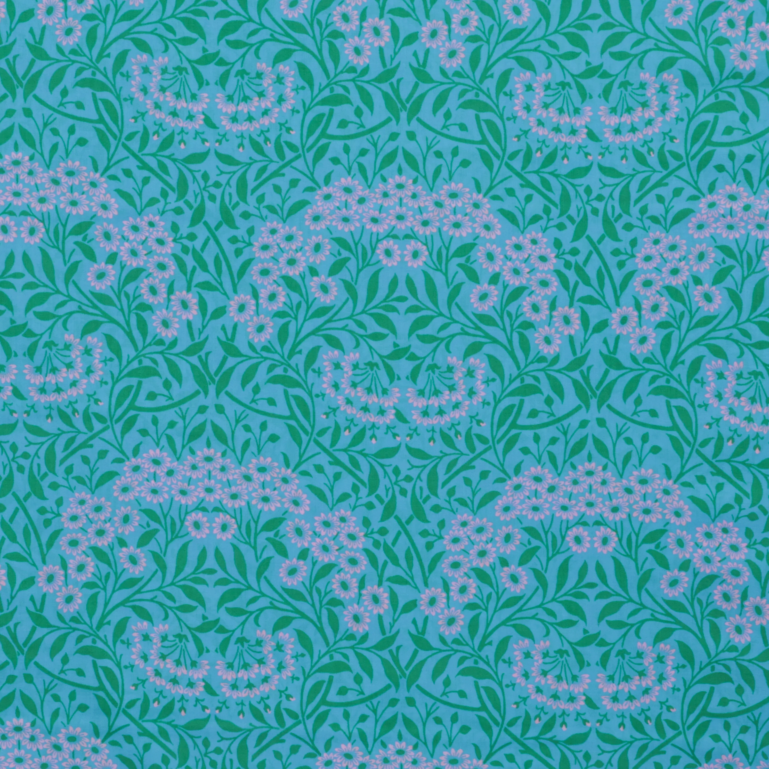Kaffe x Morris & Co - Lawn - Michaelmas Daisy - Aqua - Image 2