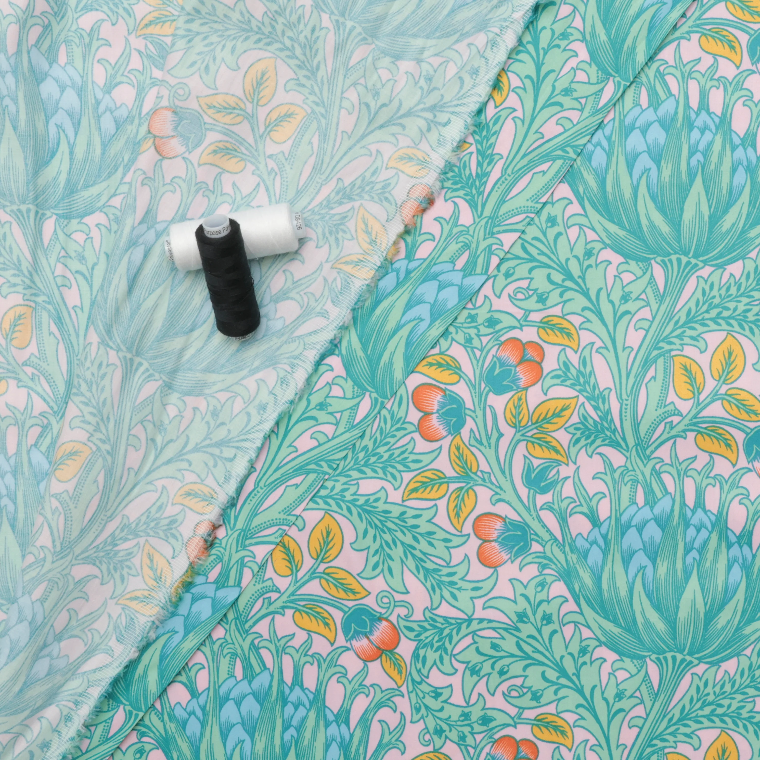 Kaffe x Morris & Co - Wide Back Cotton - Artichoke - Lavender - Image 3