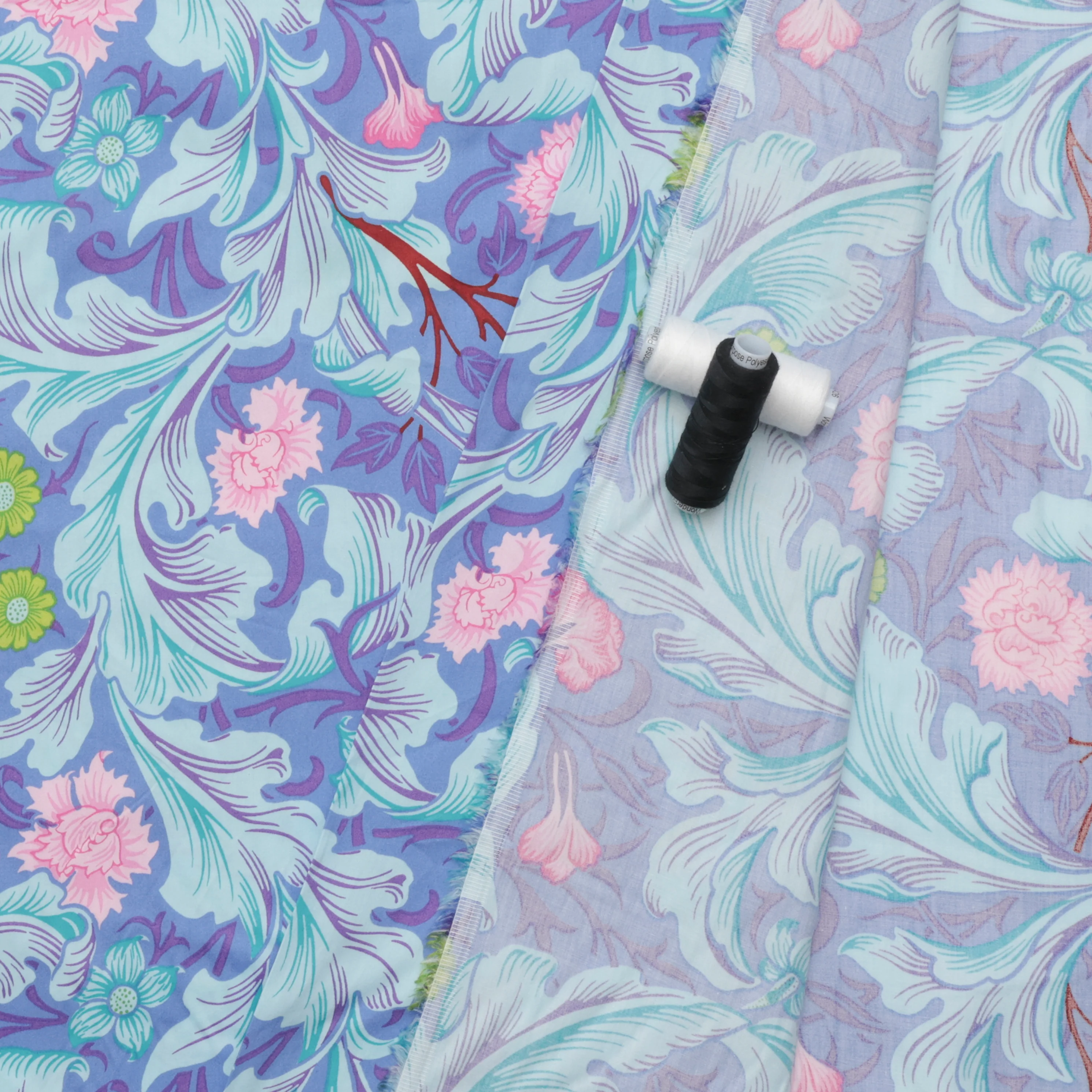 Kaffe x Morris & Co - Wide Back Cotton - LG Leicester - Cobalt - Image 3