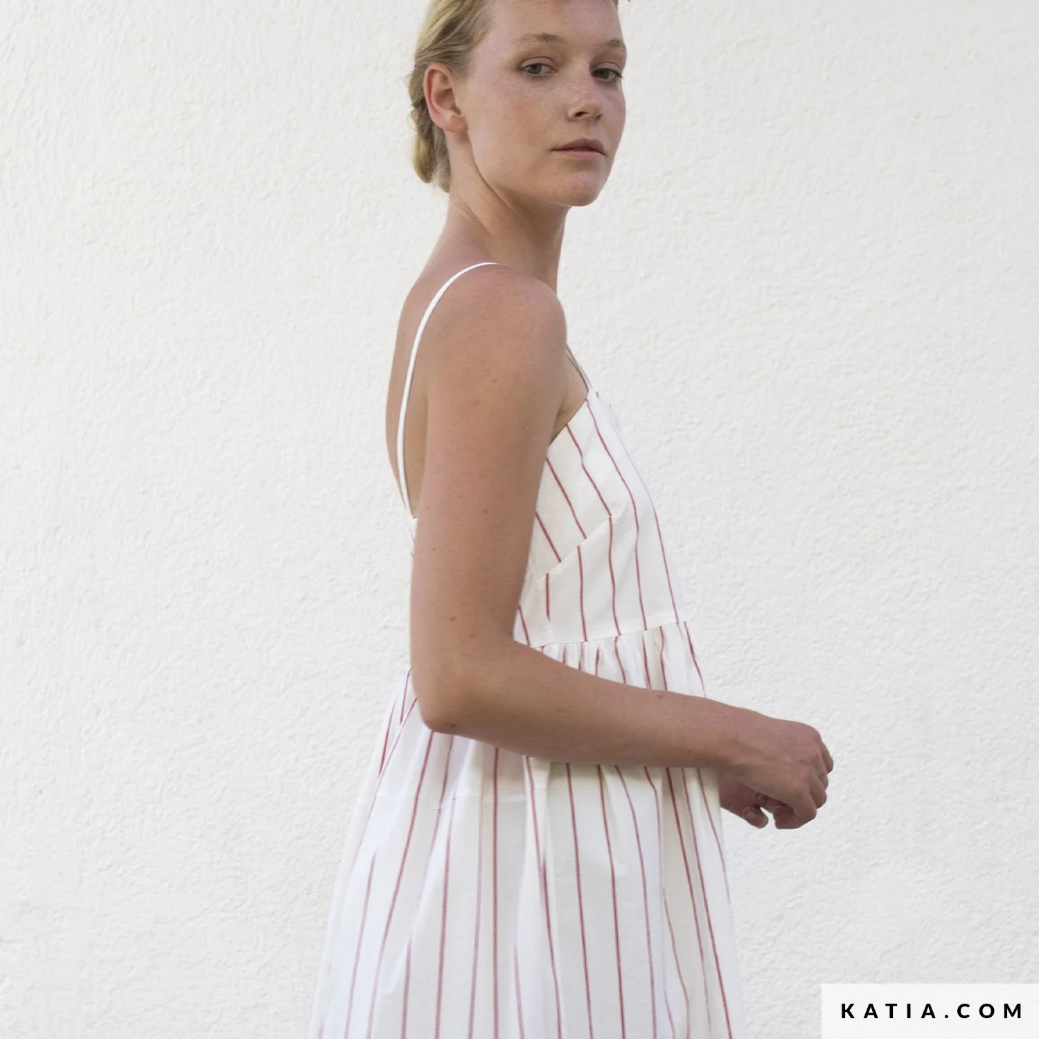 Katia - Cotton - Gauze - Nautic Stripe - Red & Ecru - Image 4