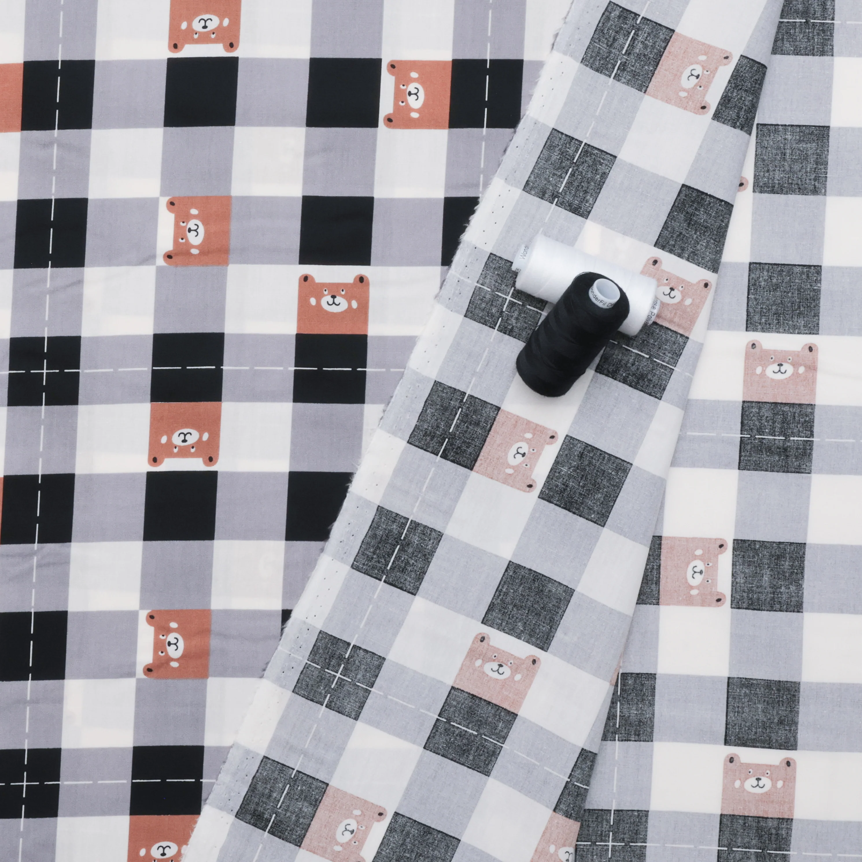 Katia - Cotton - Poplin - Country Vichy Bear - Image 3