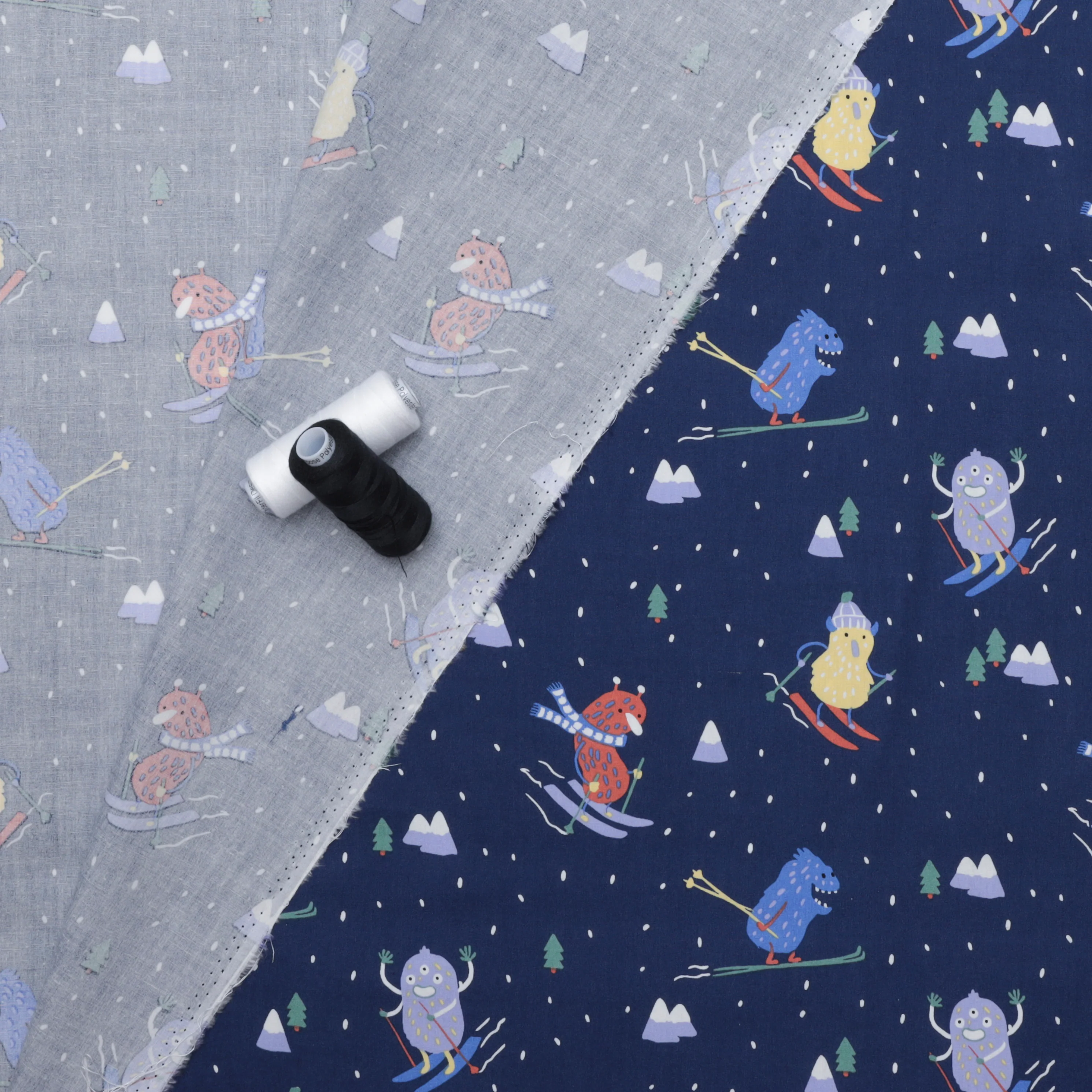 Katia - Cotton - Poplin - Monsters Skiing - Image 3