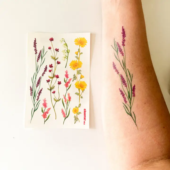 Les Tatoués - Temporary Tattoos - Delicate flowers - Image 5