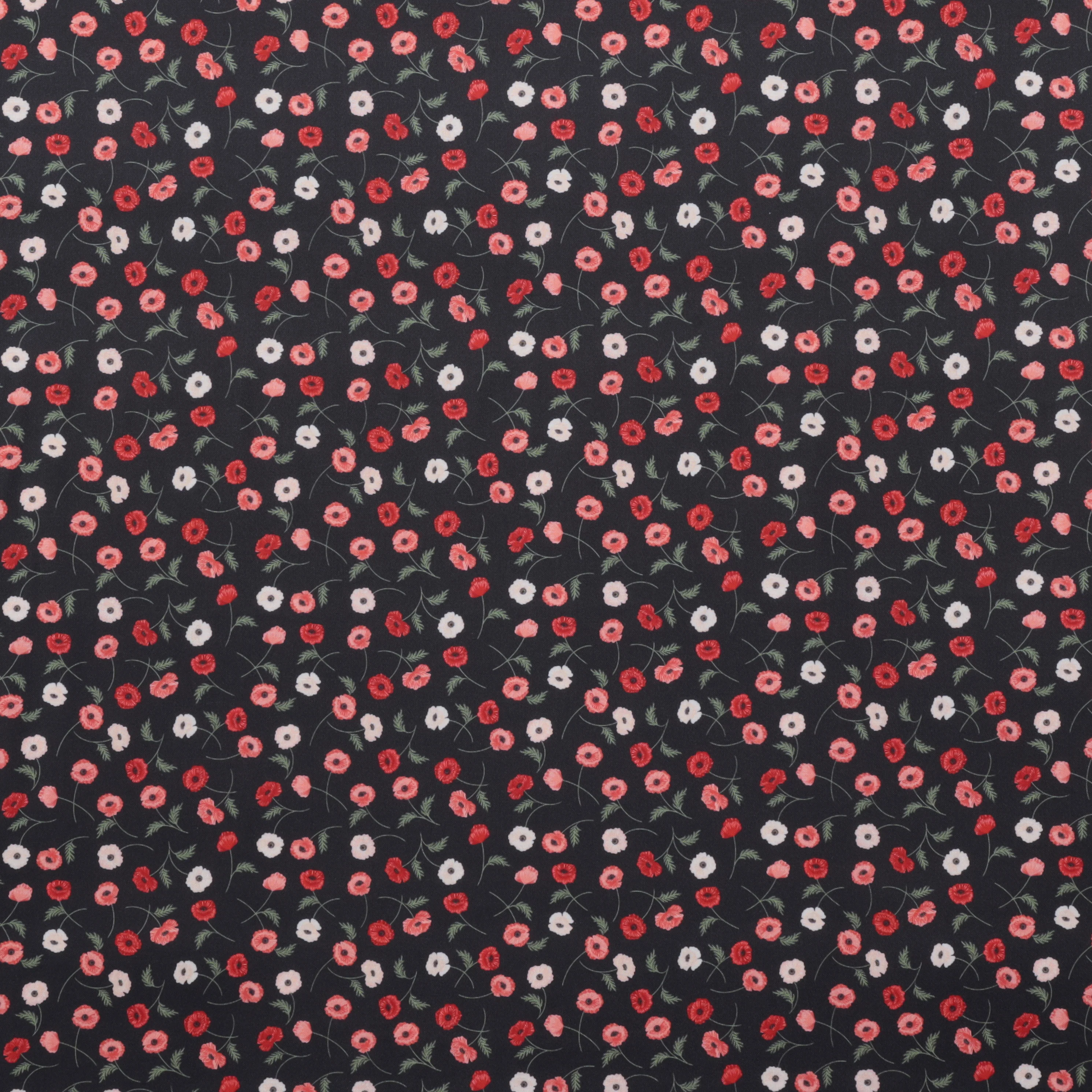 Lewis & Irene - Cotton - Poppies - Multi - Dark - Image 2