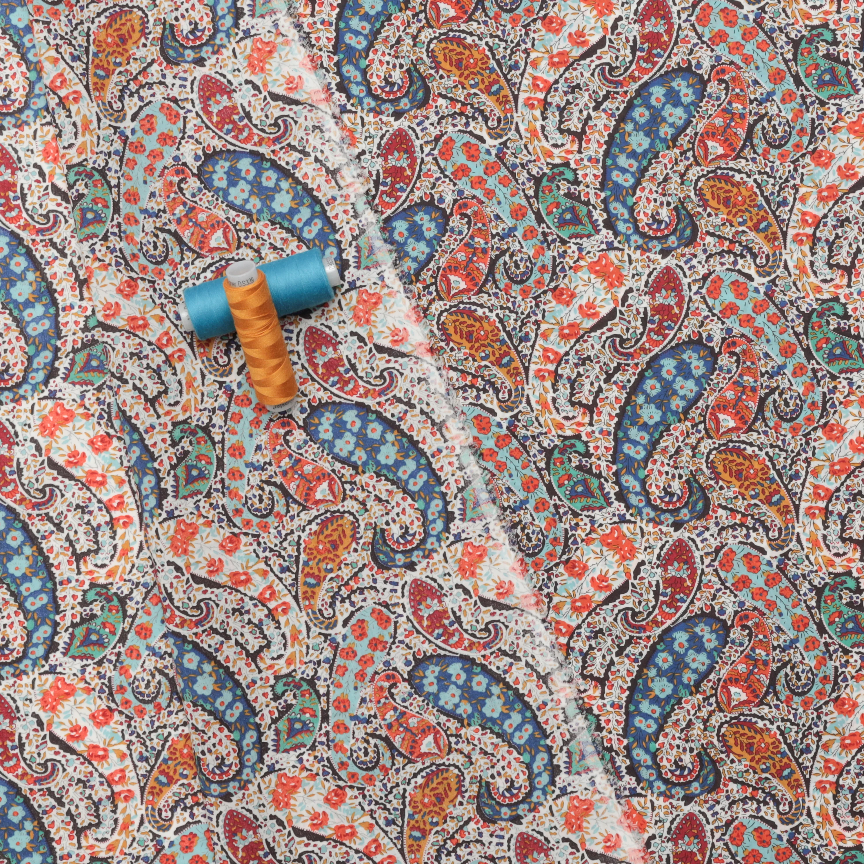Liberty - Tana Lawn - Bourton - Navy Orange - Image 3