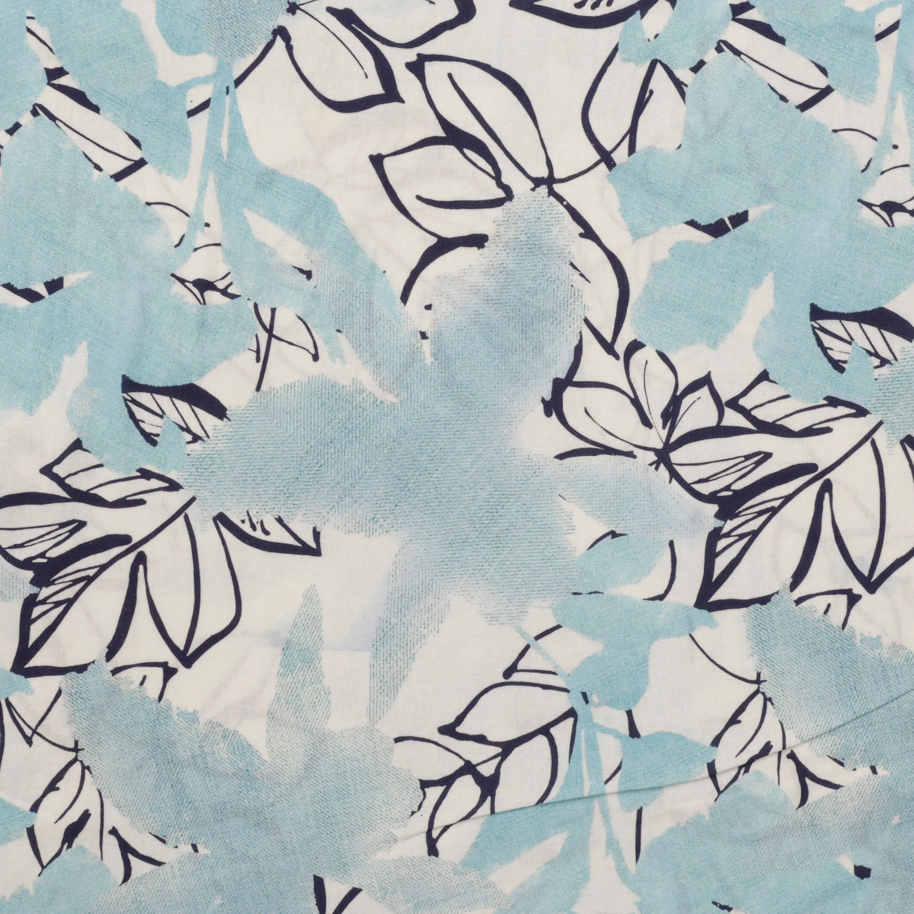 Linen Blend - Ibiza - Print - White Blue - Image 2