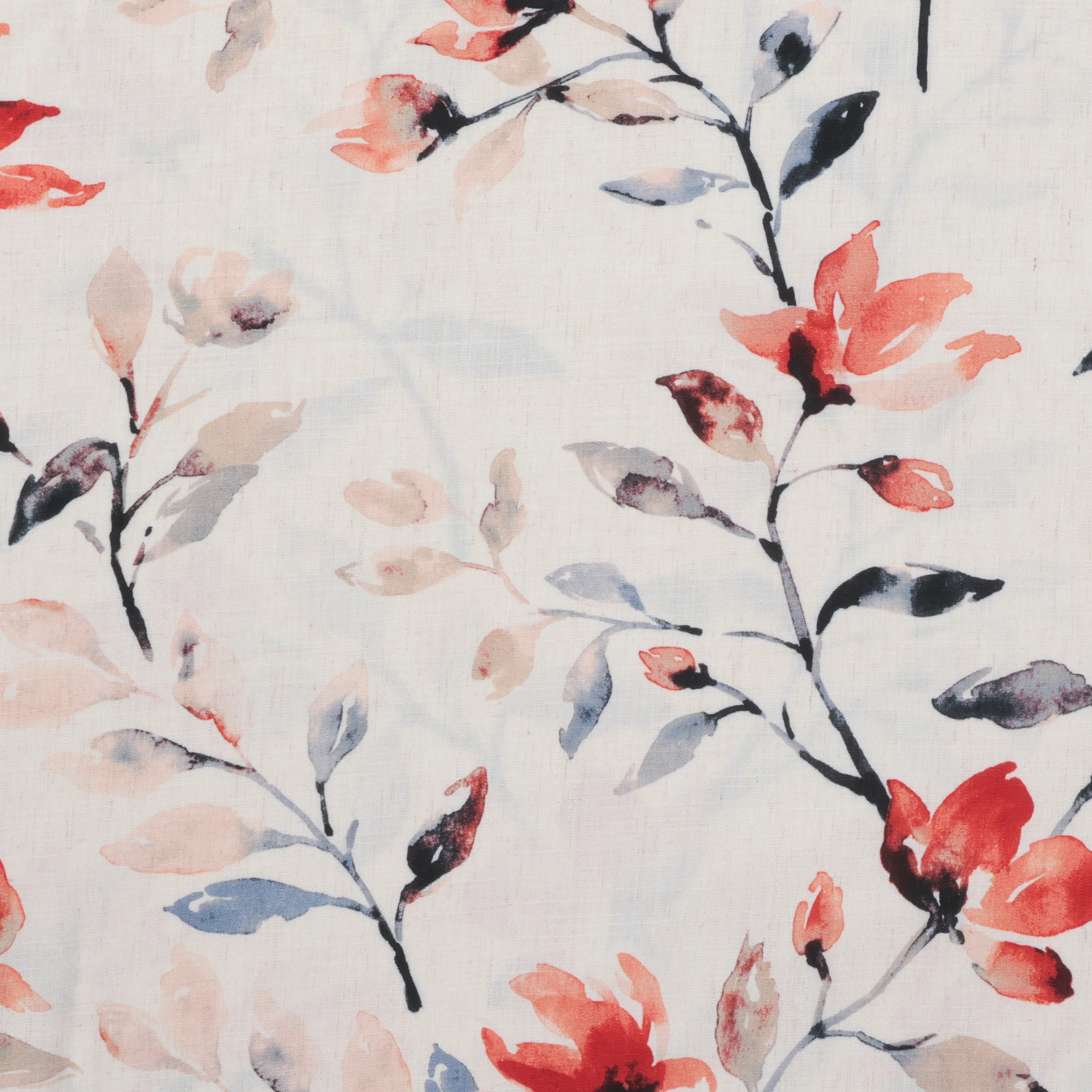 Linen Blend - Laurel Print - Natural - Rust Denim - Image 2