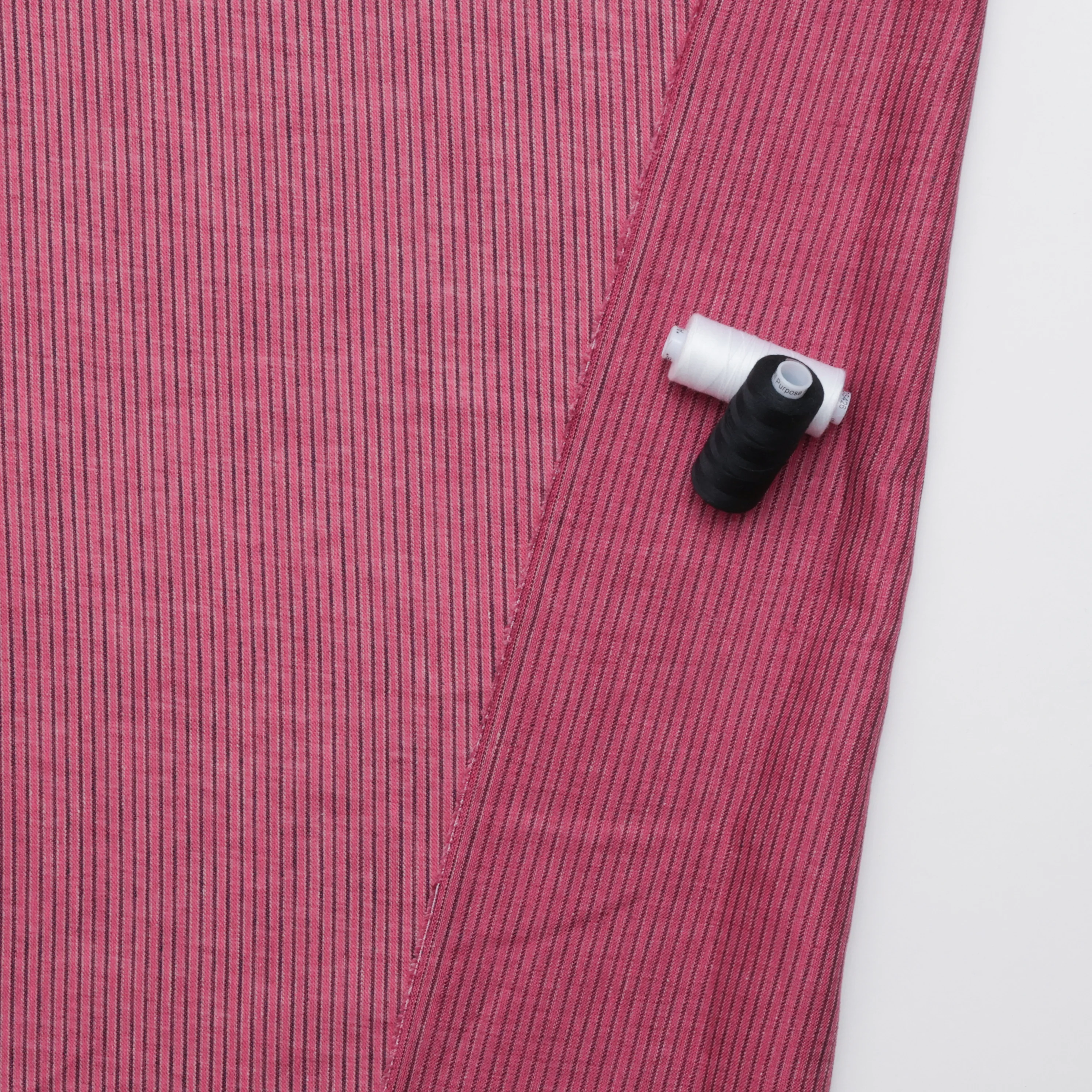 Linen Blend - Utopia - Stripe - Berry - Image 3
