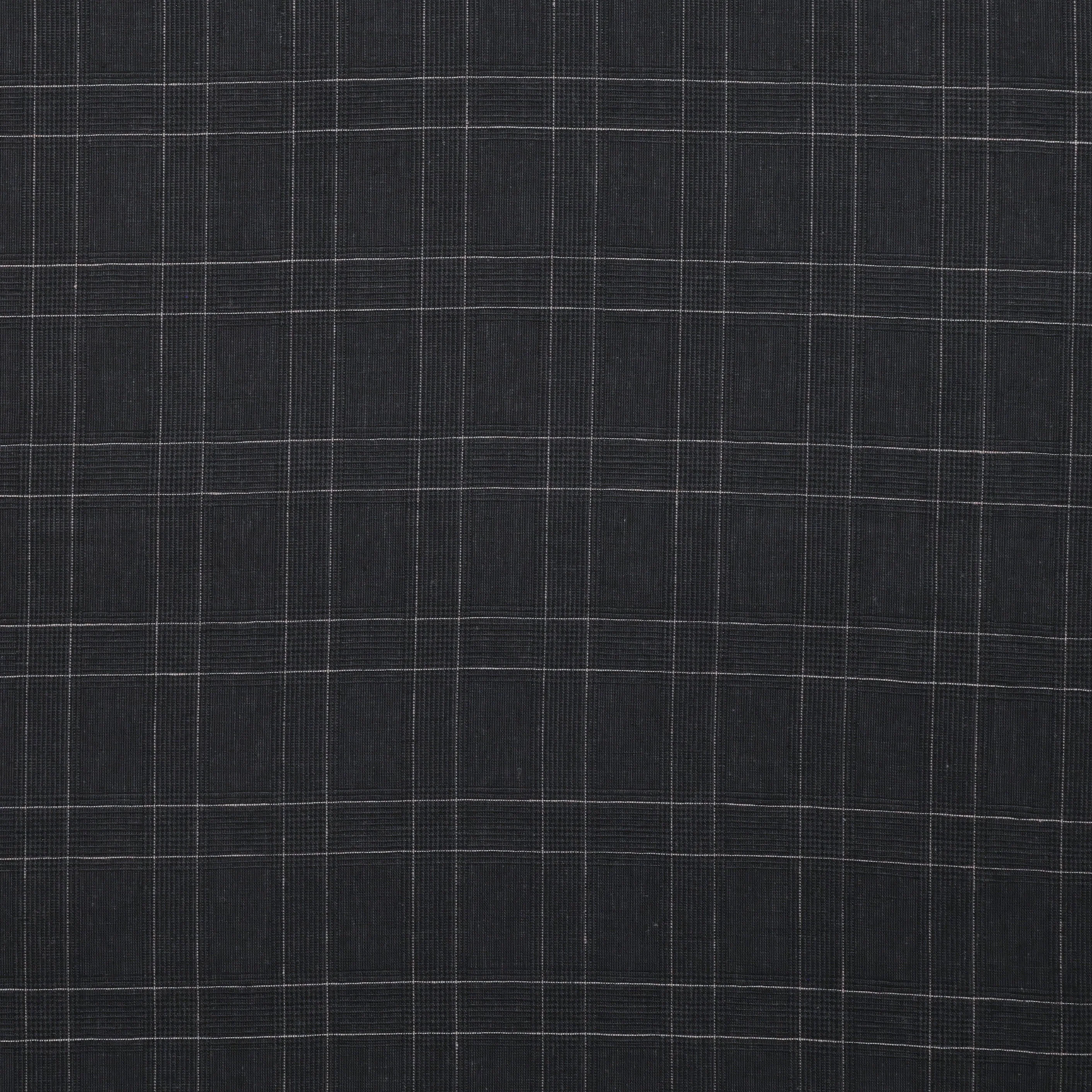 Linen Blend - Utopia - Plaid - Black - Image 2