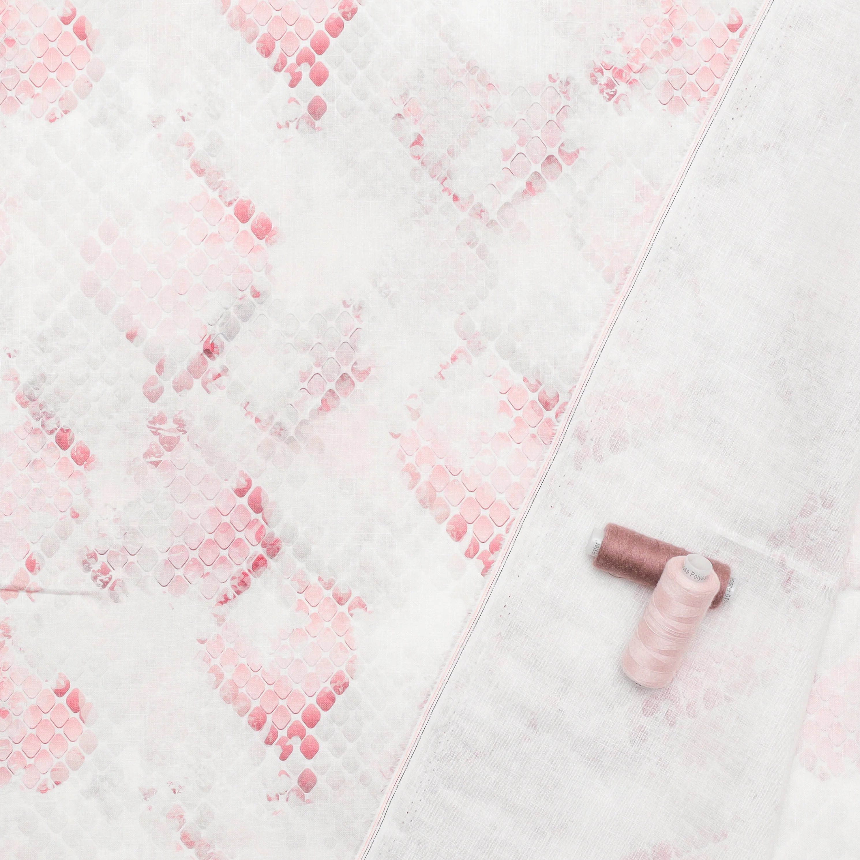 Linen - Digital Print - Pink - Image 3