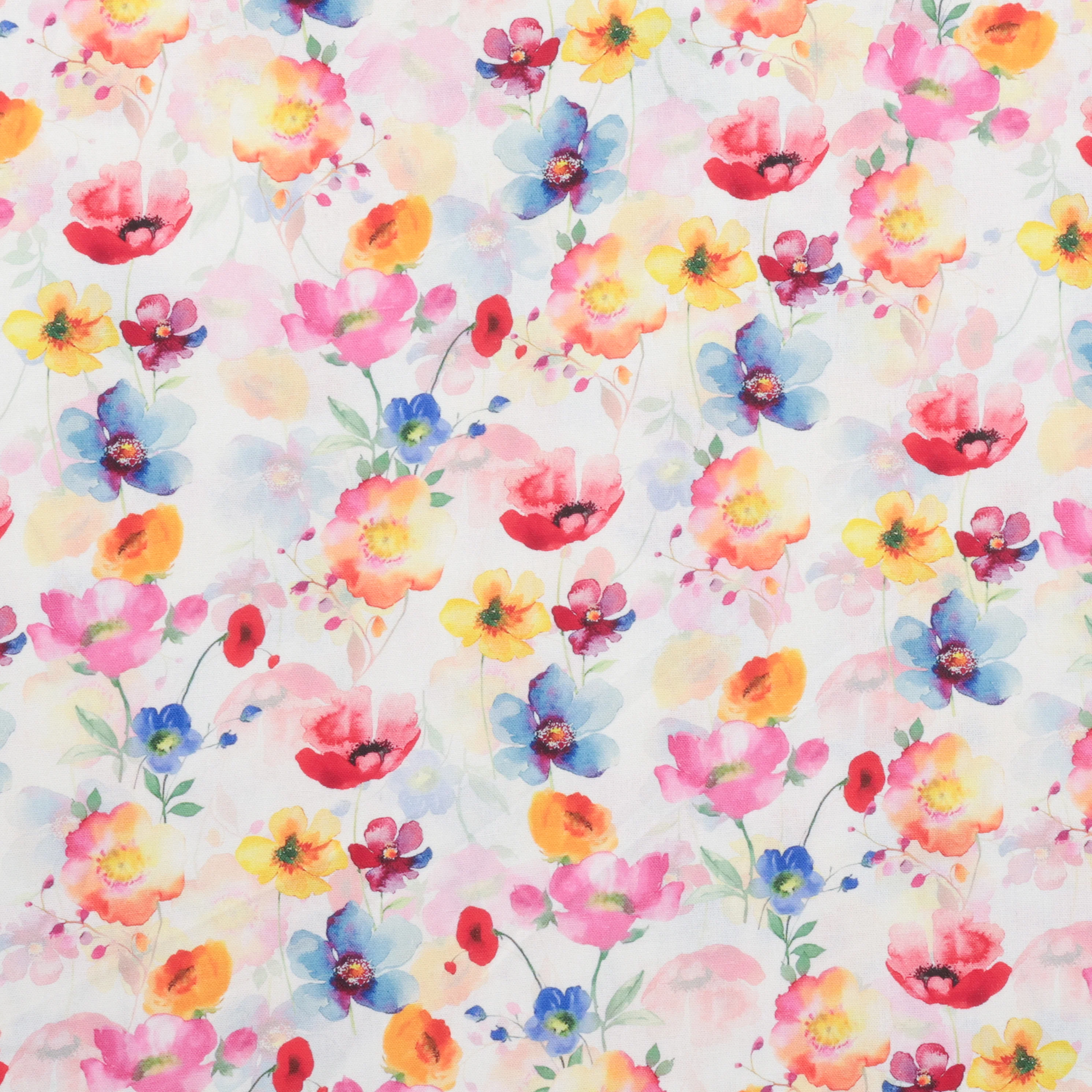 Linen Slub - Digital Print - Off White Yellow Pink - Image 2