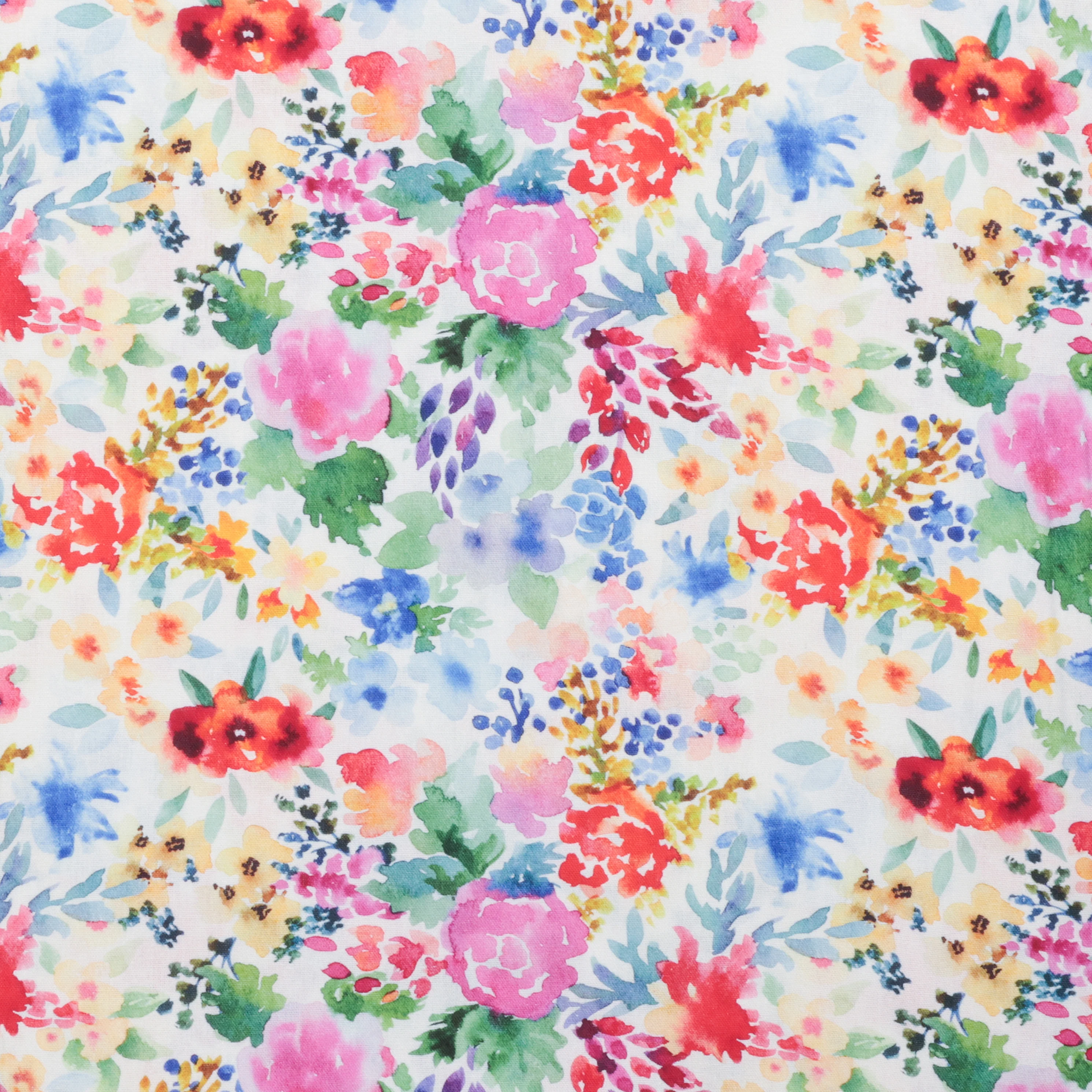 Linen Slub - Digital Print - White Pink Blue - Image 2