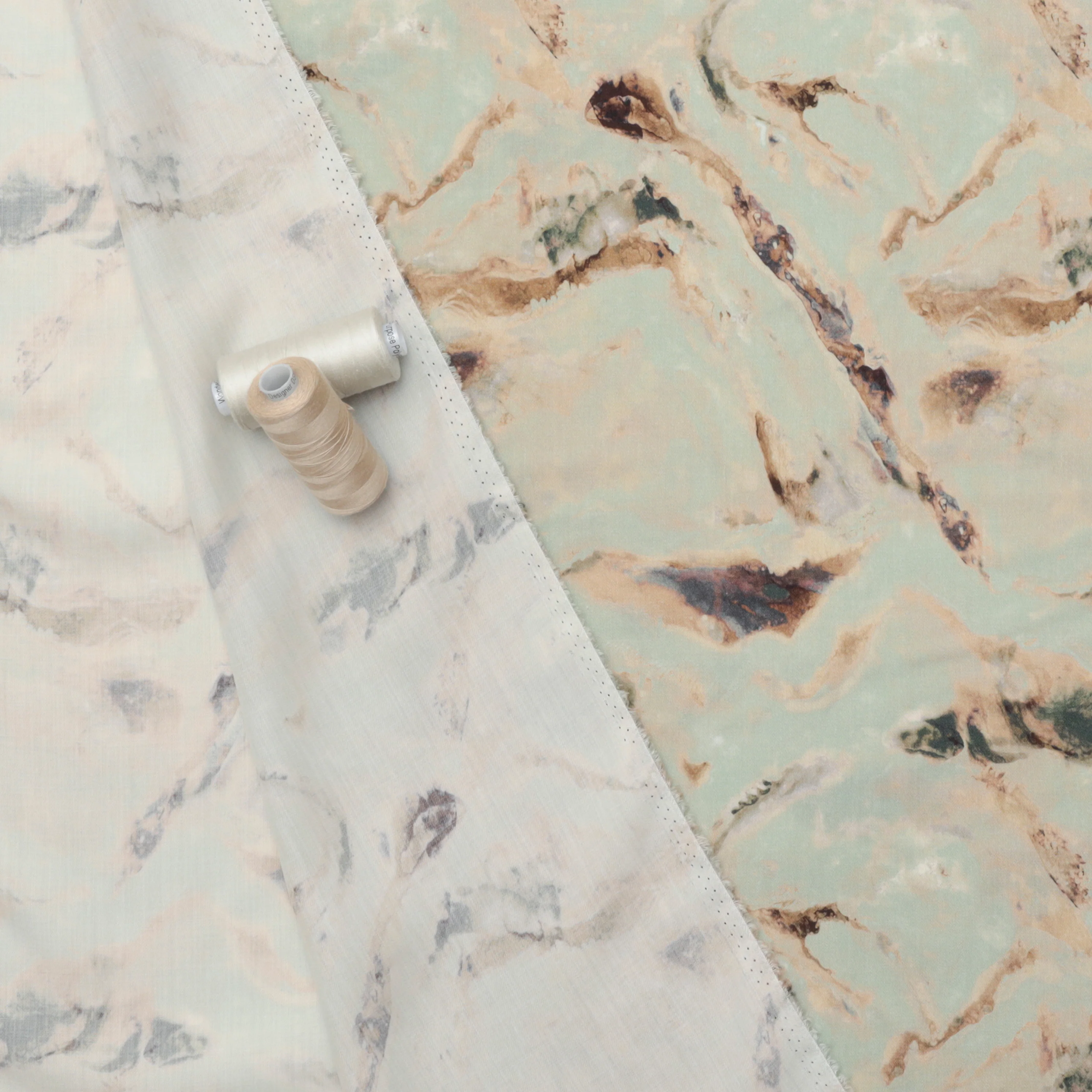 Tencel - Sienna - Print - Mint - Image 3