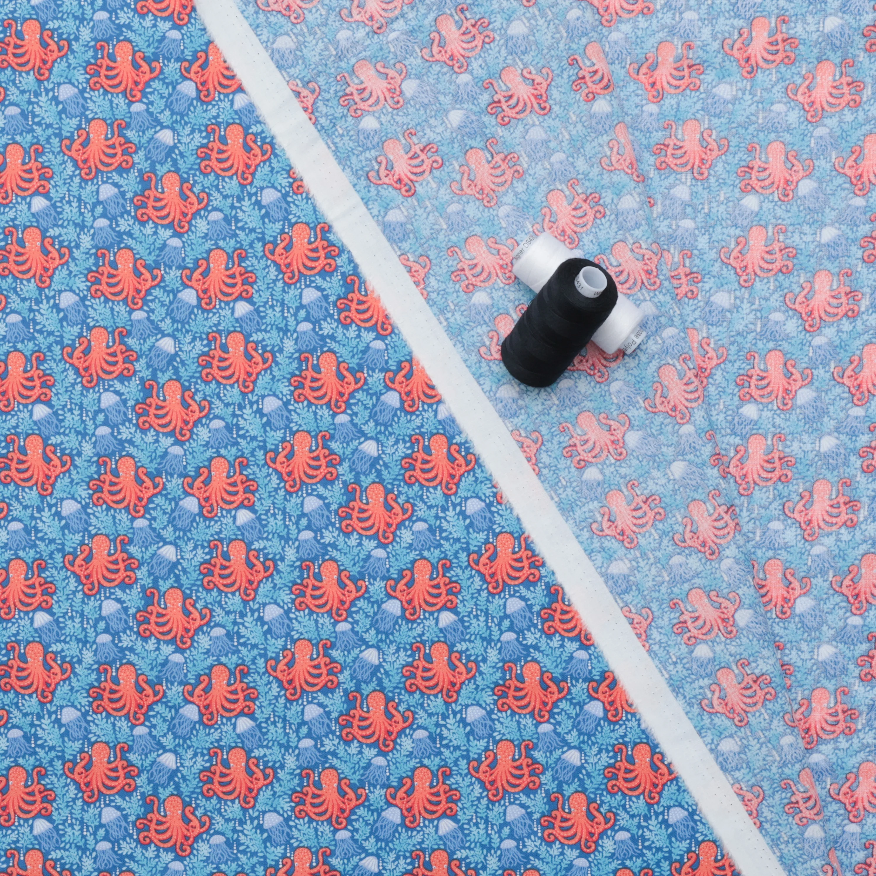 Makower UK - Cotton - Deep Blue Sea - Octopus - Dark Blue - Image 3