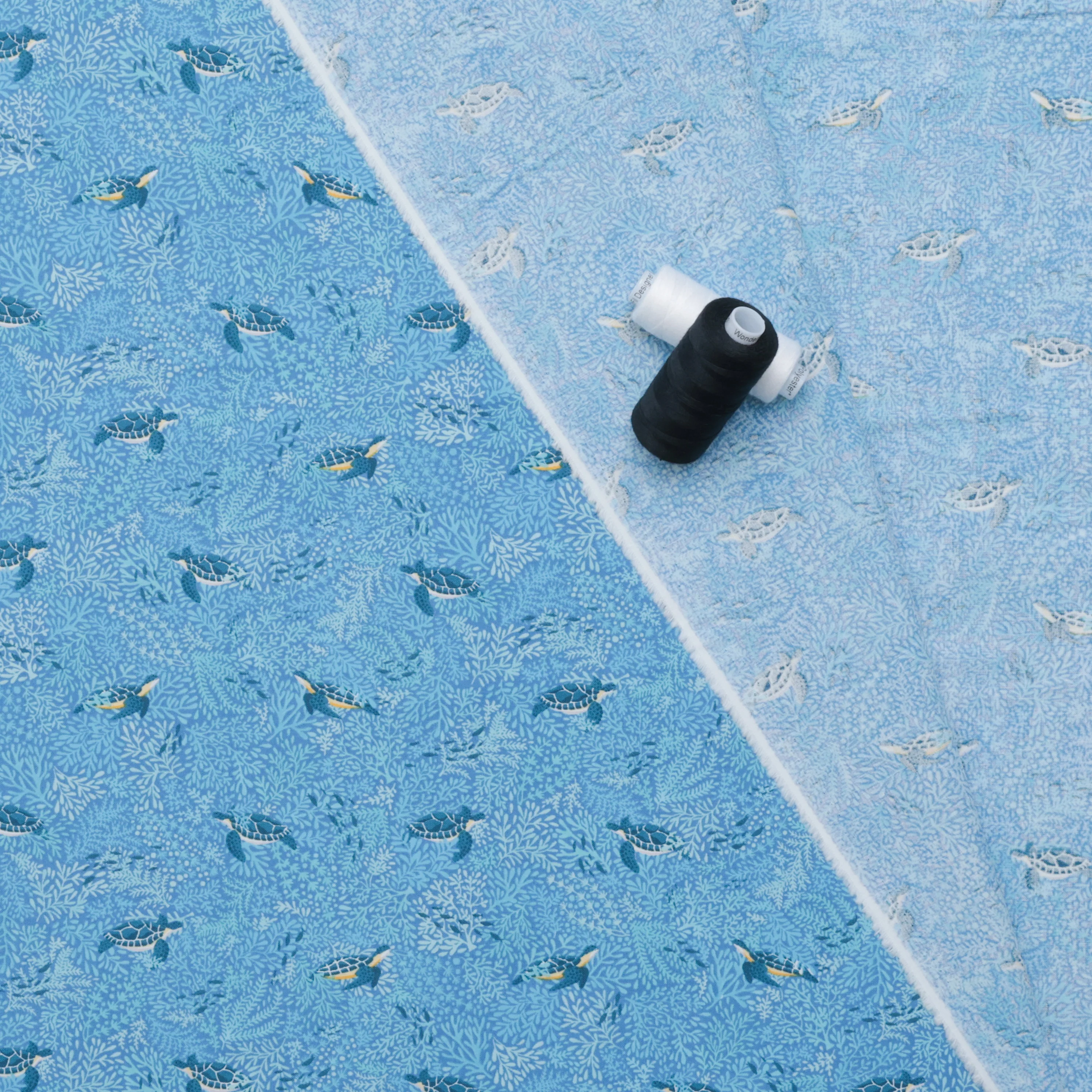 Makower UK - Cotton - Deep Blue Sea - Turtles - Blue - Image 3