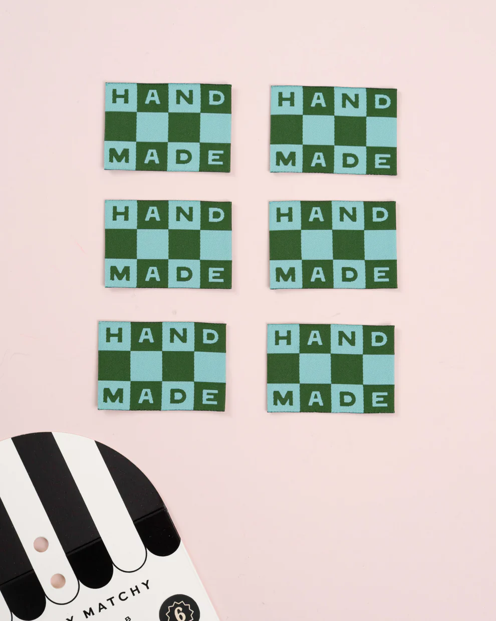 Matchy Matchy Sewing Club - Sewing Labels - Handmade Checkerboard Large - Image 2