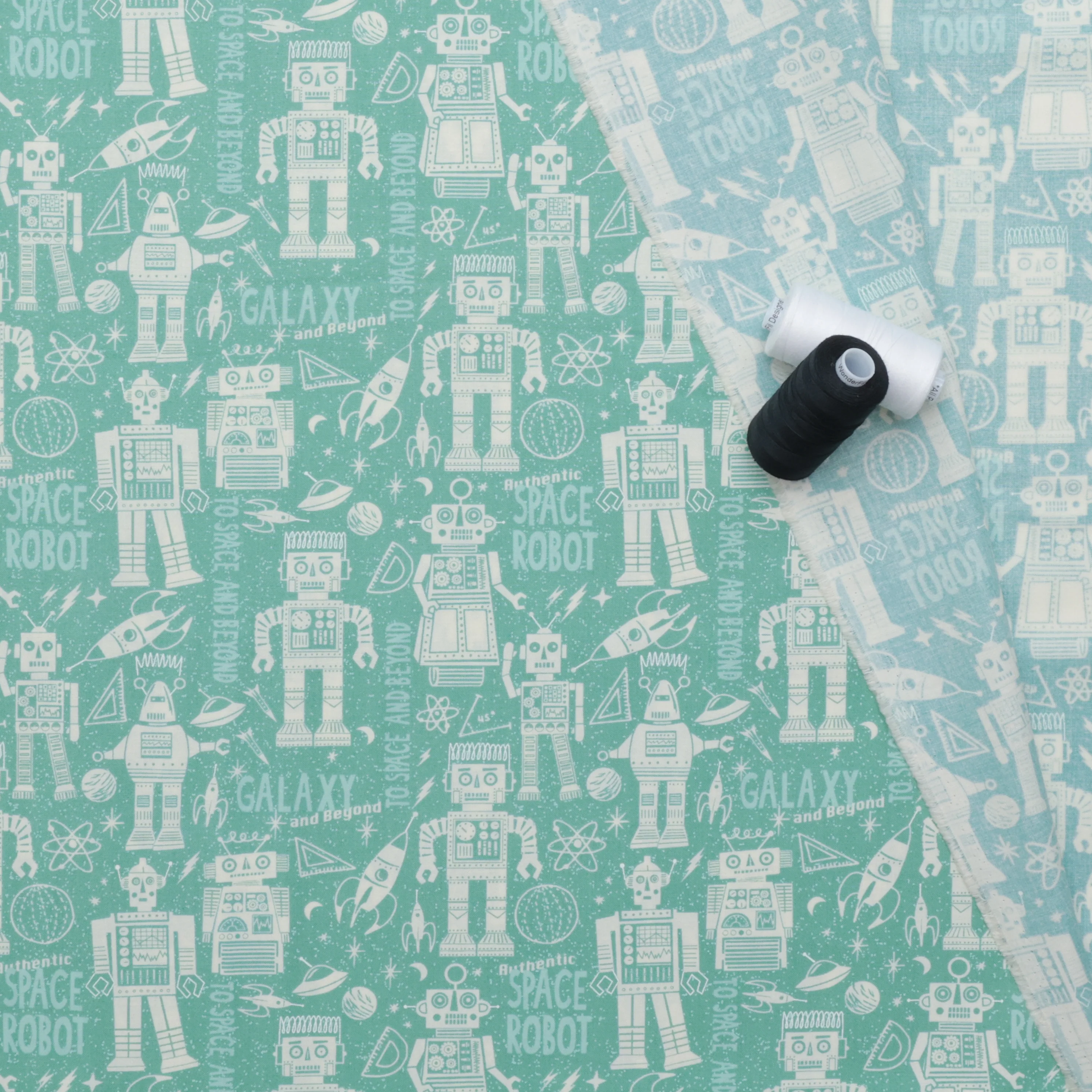 Moda - Cotton - 321 Blast Off - Space Robot - Neptune - Image 3