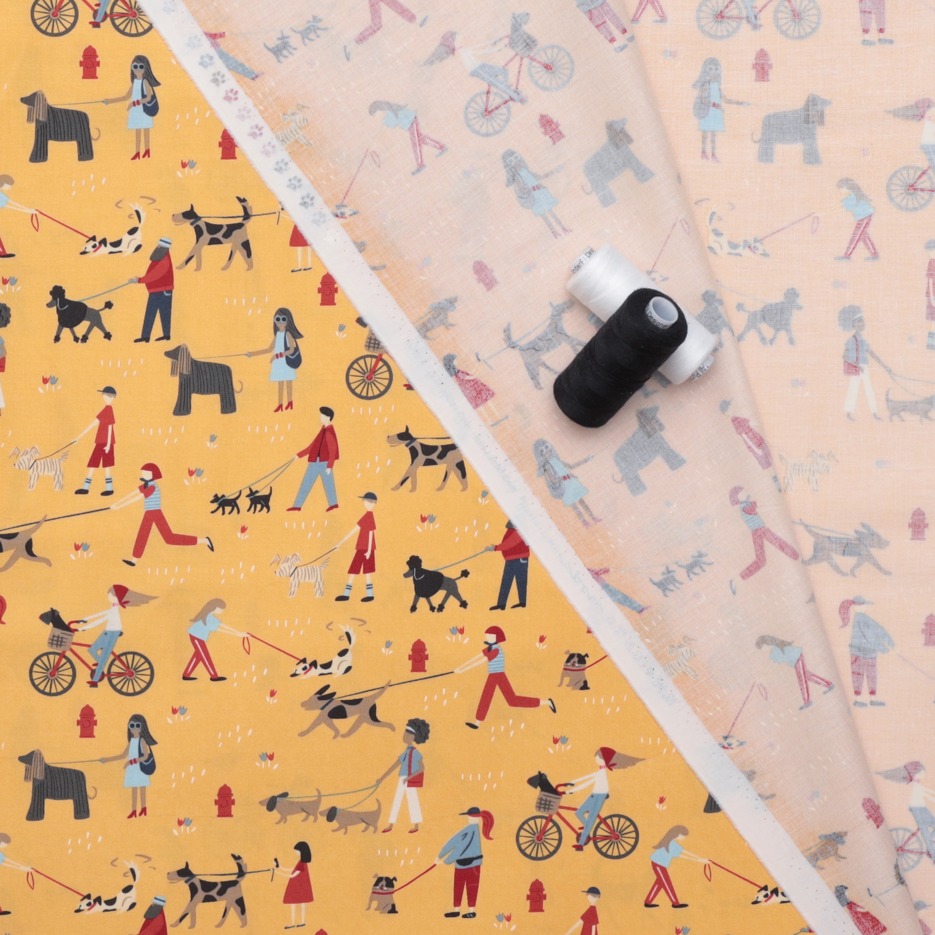 Moda - Cotton - Dog Daze - Daily Walk - Buttercup - Image 3