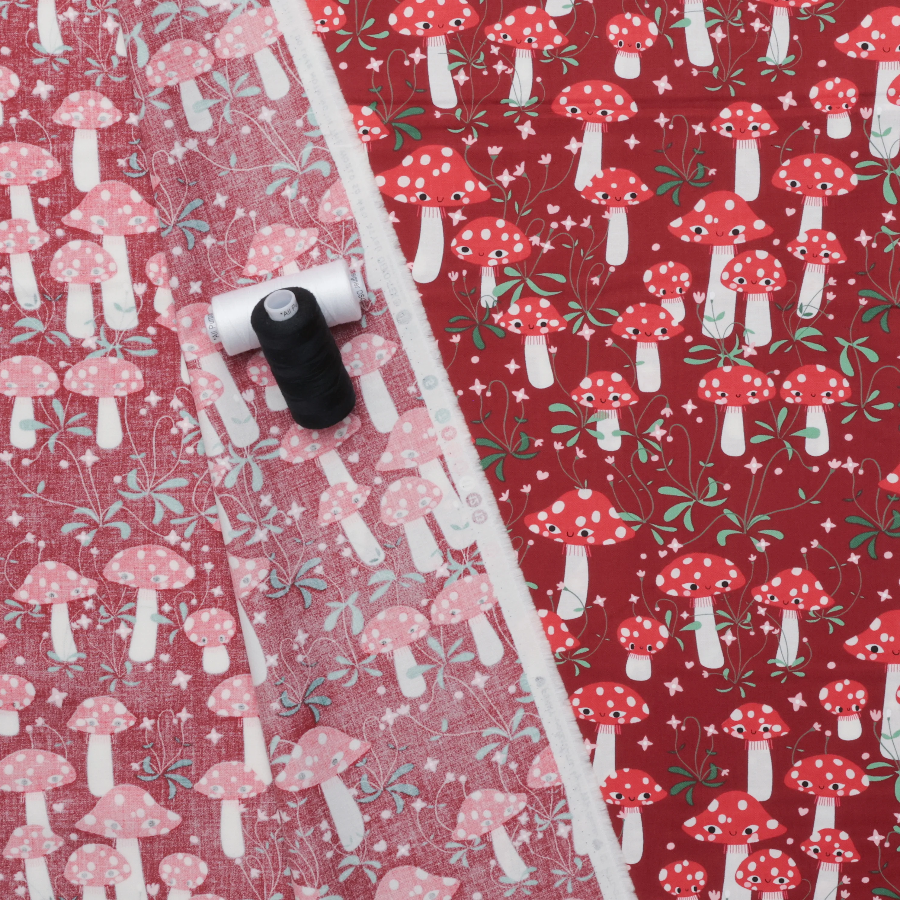 Moda - Cotton - Funny Valentine - Mushrooms - Rose - Image 3