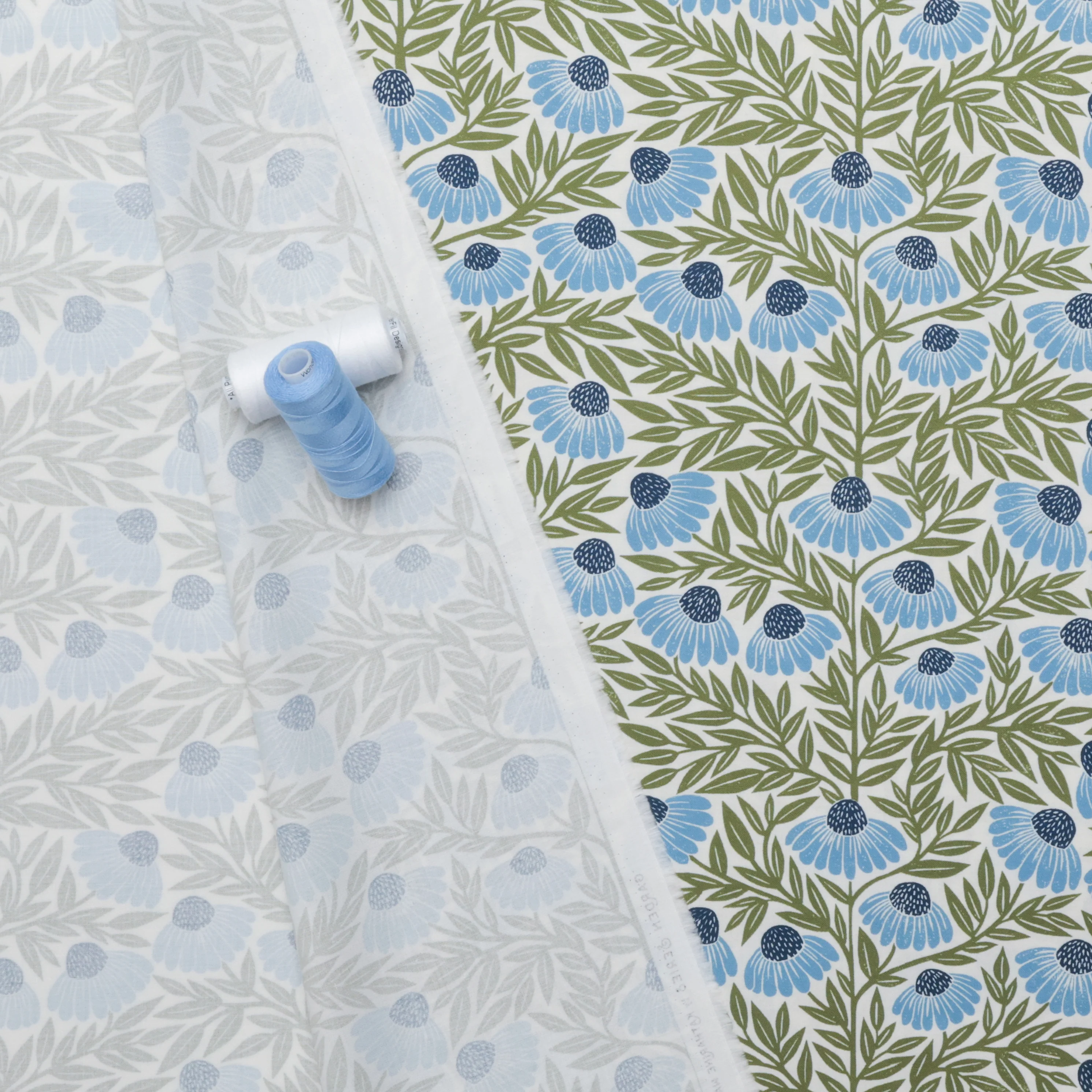 Moda - Cotton - Garden Series - Echinacea - Cream Sky - Image 3