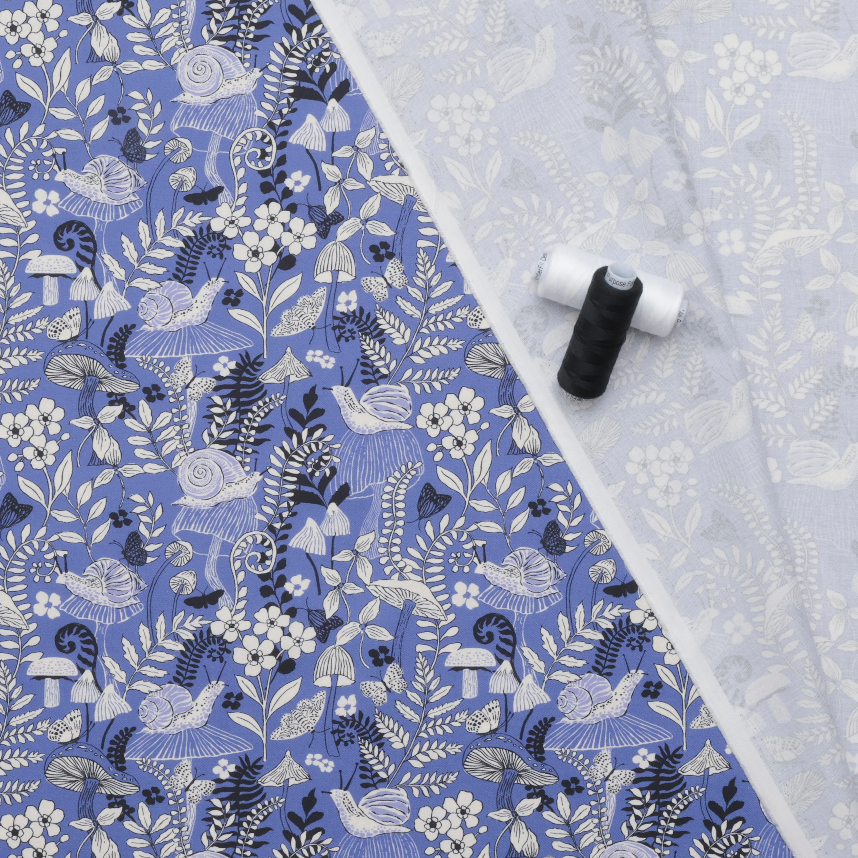 Moda - Cotton - Maeve - Mushroom Moths - Periwinkle - Image 3