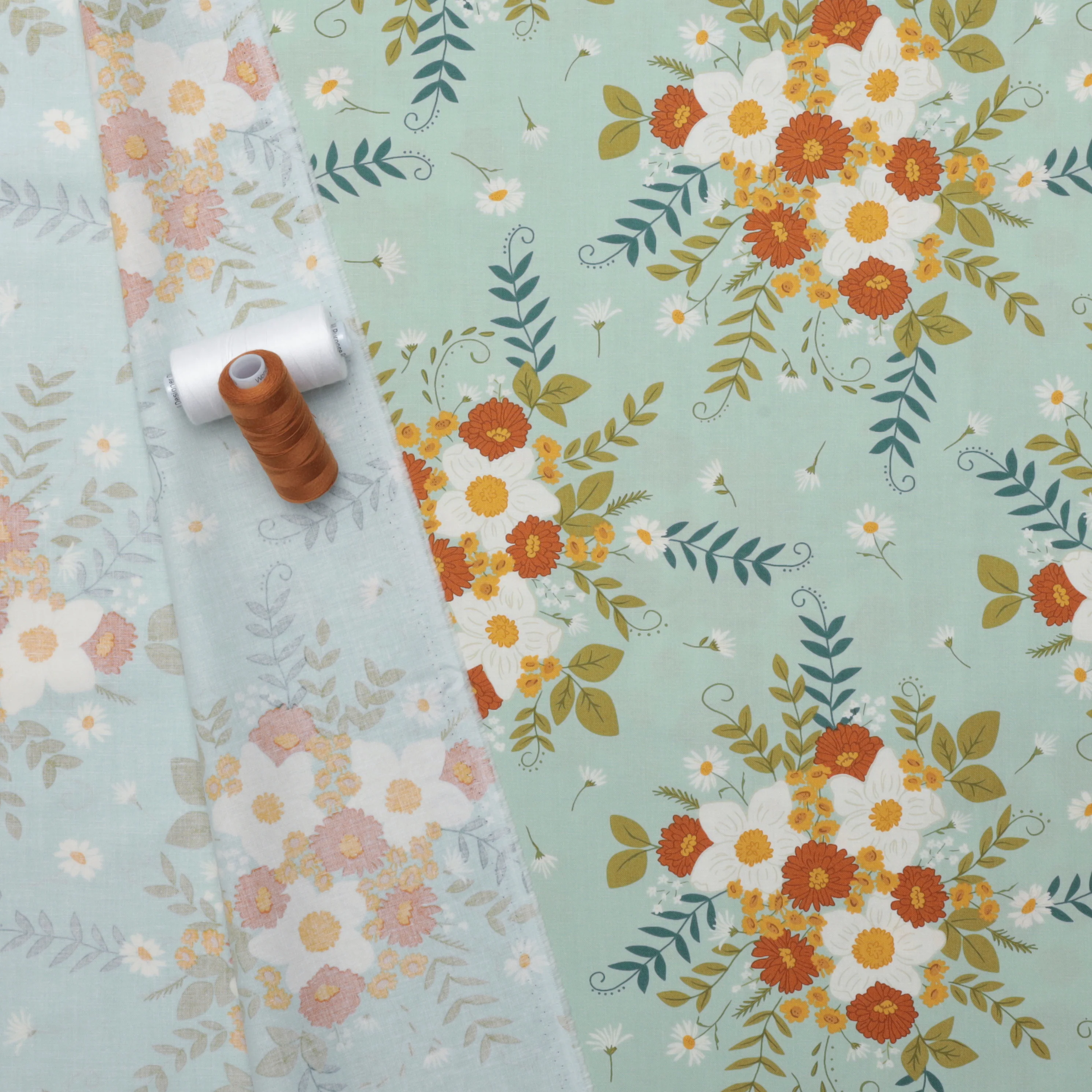 Moda - Cotton - Ponderosa - Country Floral - Sky - Image 3