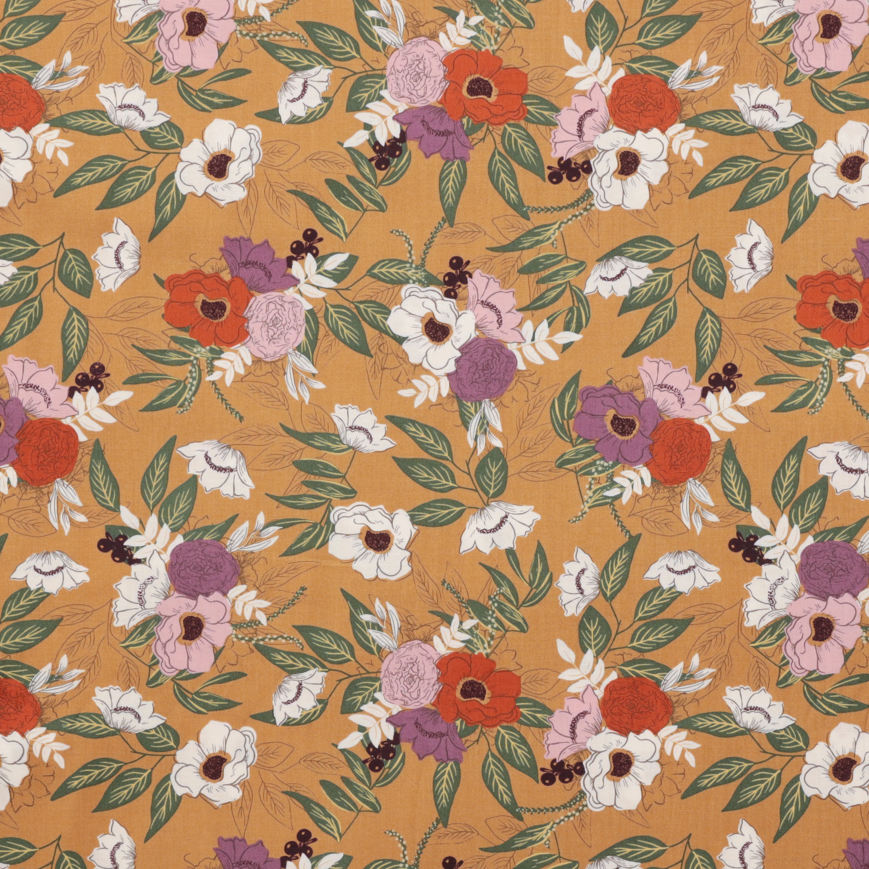 Moda - Cotton - Slow Stroll - Bouquet - Golden - Image 2