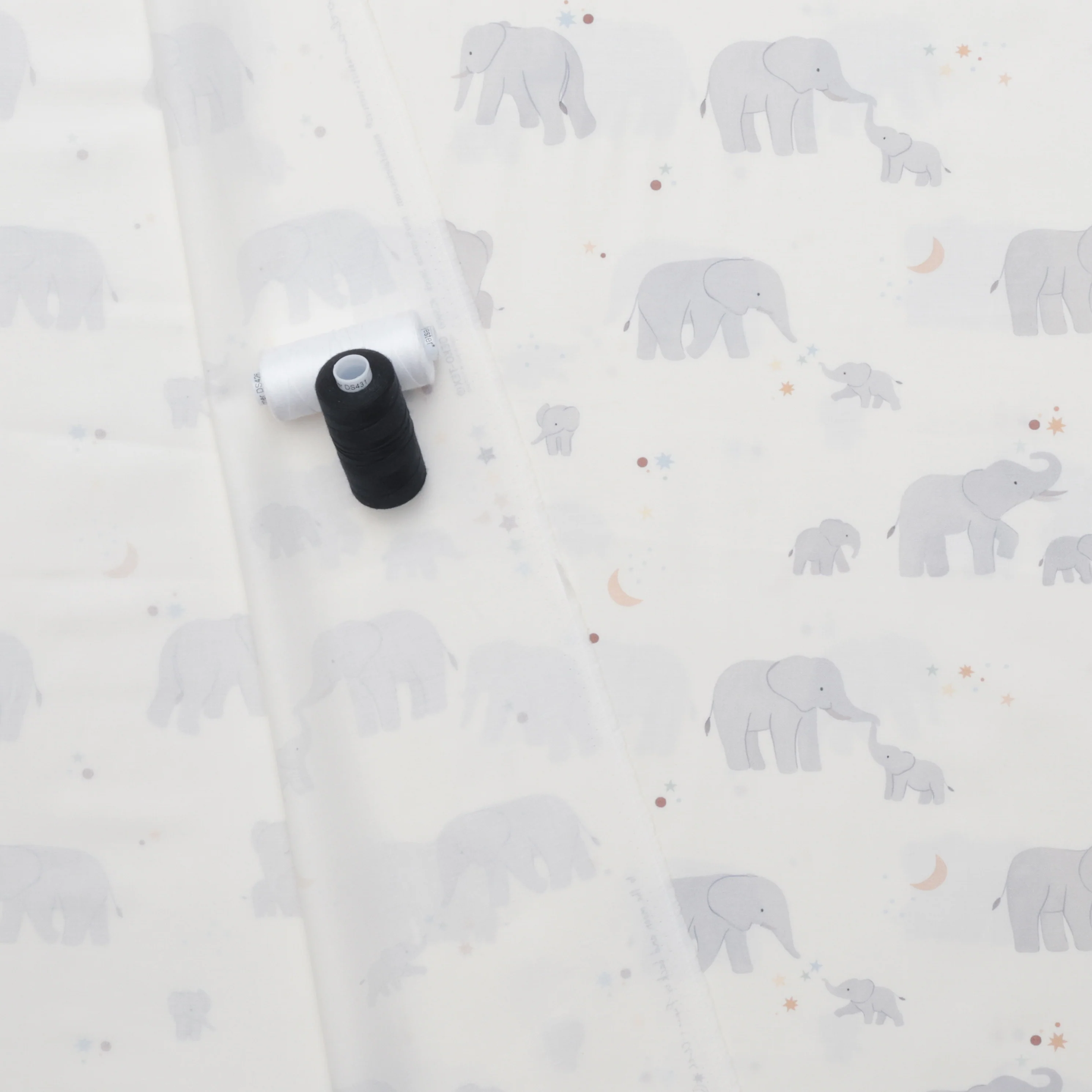 Moda - Cotton - To The Moon And Back - Elephant Baby - Dove - Image 3