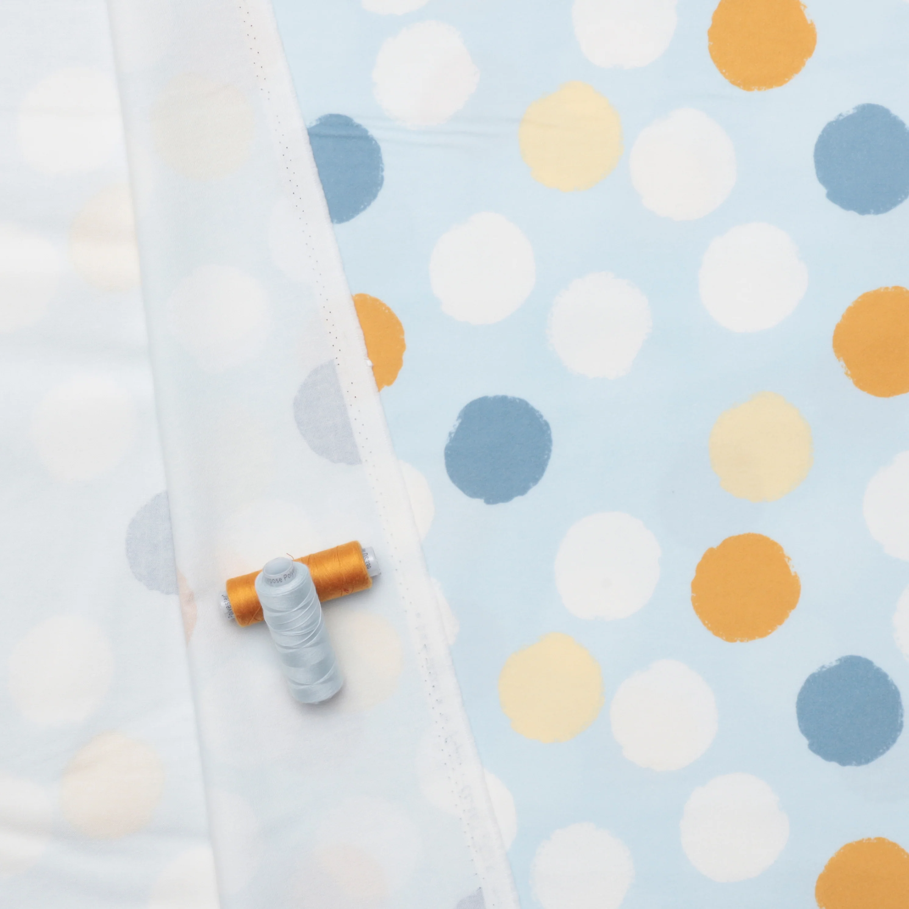 Moda - Flannel - D Is For Dream - Polka Dot - Blue - Image 3