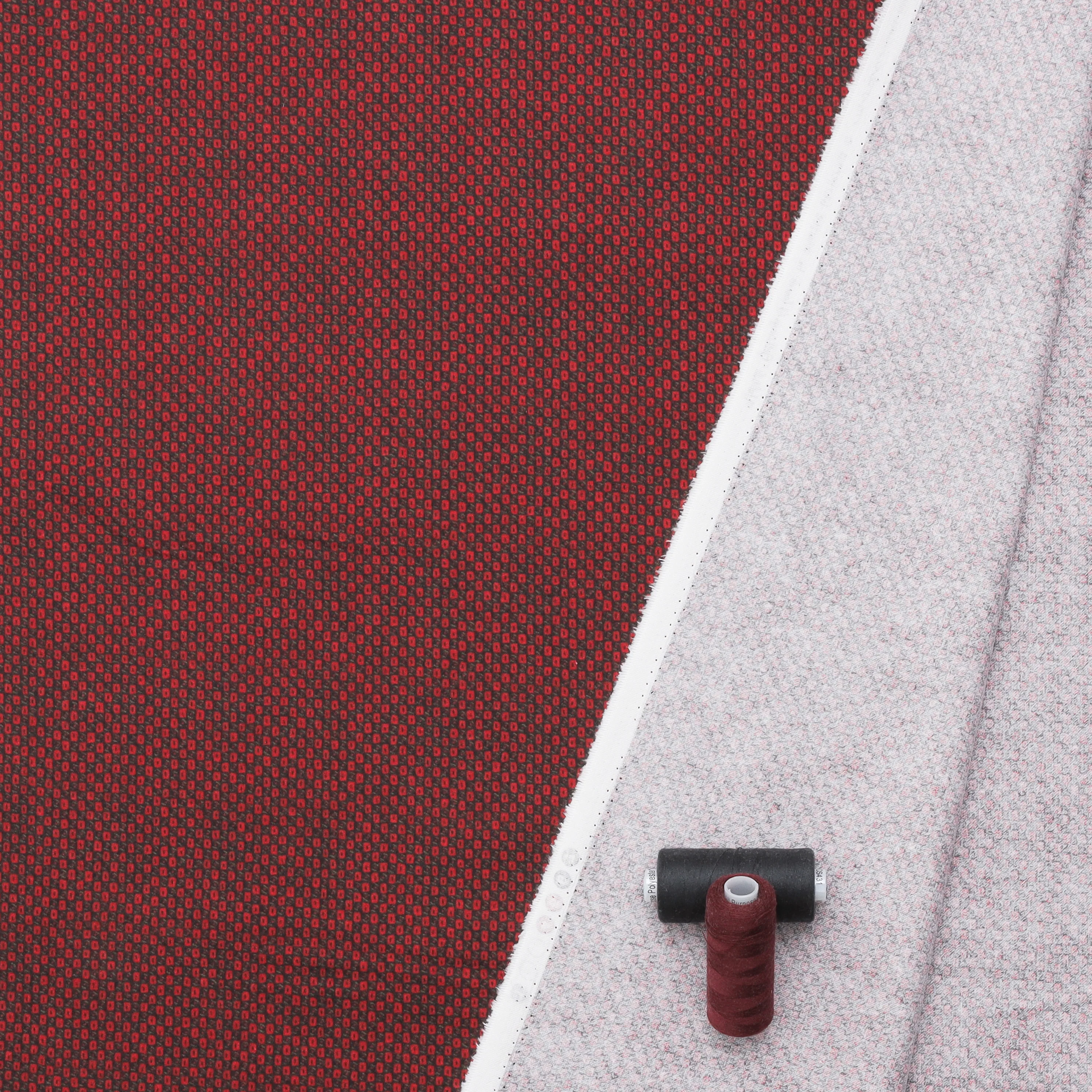 Moda - Flannel - Yuletide Gatherings - Honey Comb Check - Berry - Image 3