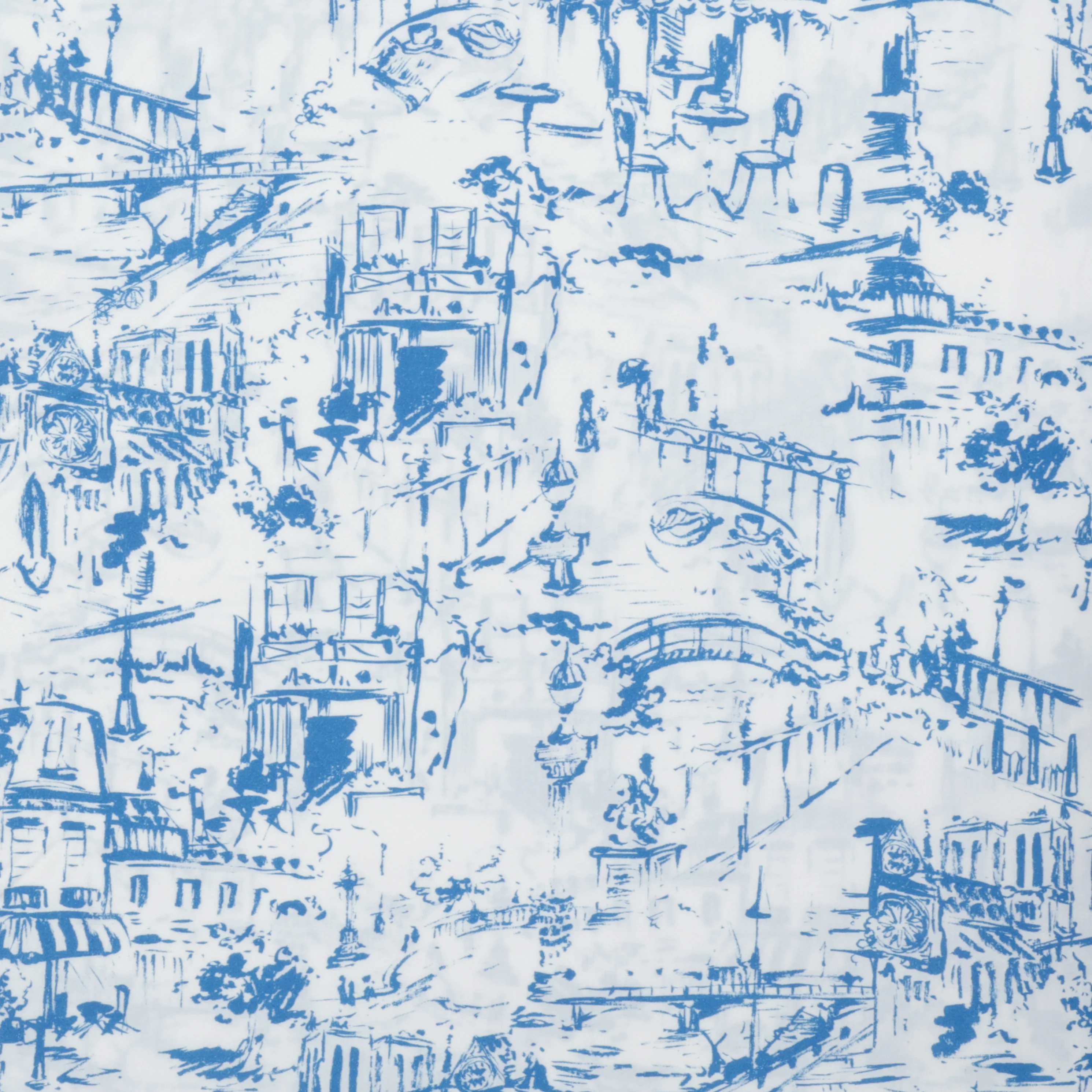 Organic Cotton - Nina Poplin Print - White Royal - Image 2