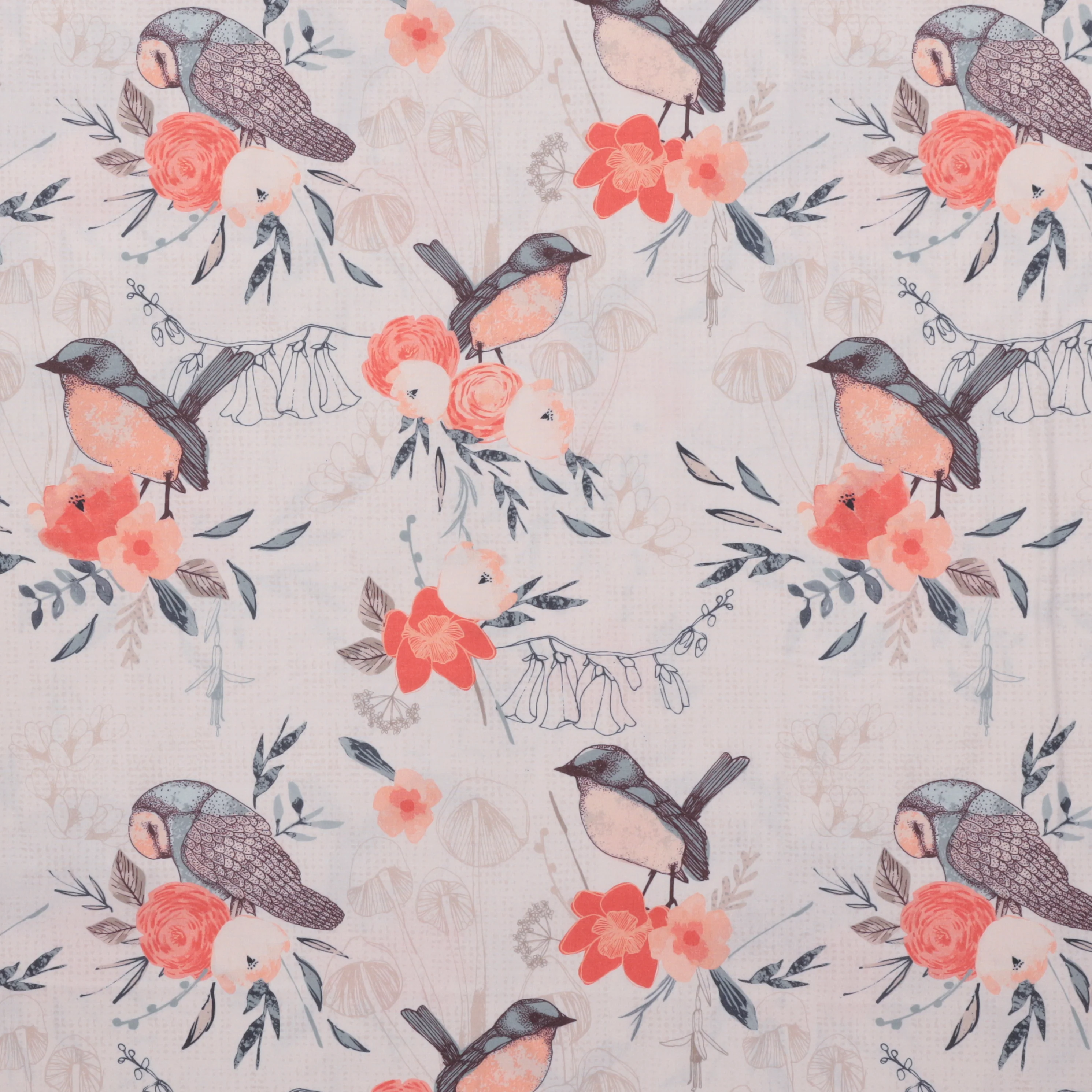 Paintbrush Studio - Cotton - A Walk In The Woods - Birds Beige - Image 2